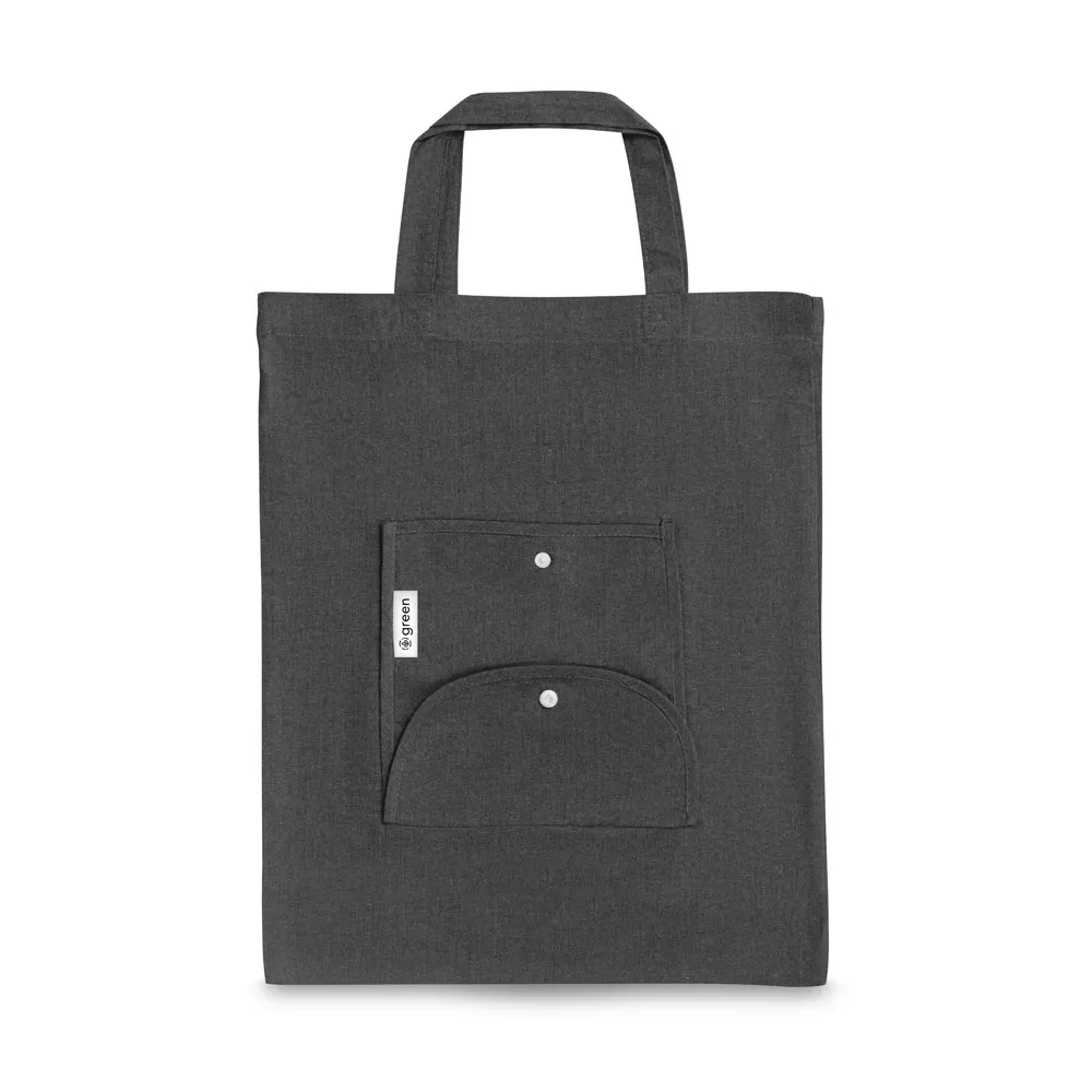 SIENA. Bolsa plegable de algodón (50%), algodón reciclado (30%) y poliéster (20% rPET) (140 g/m²)