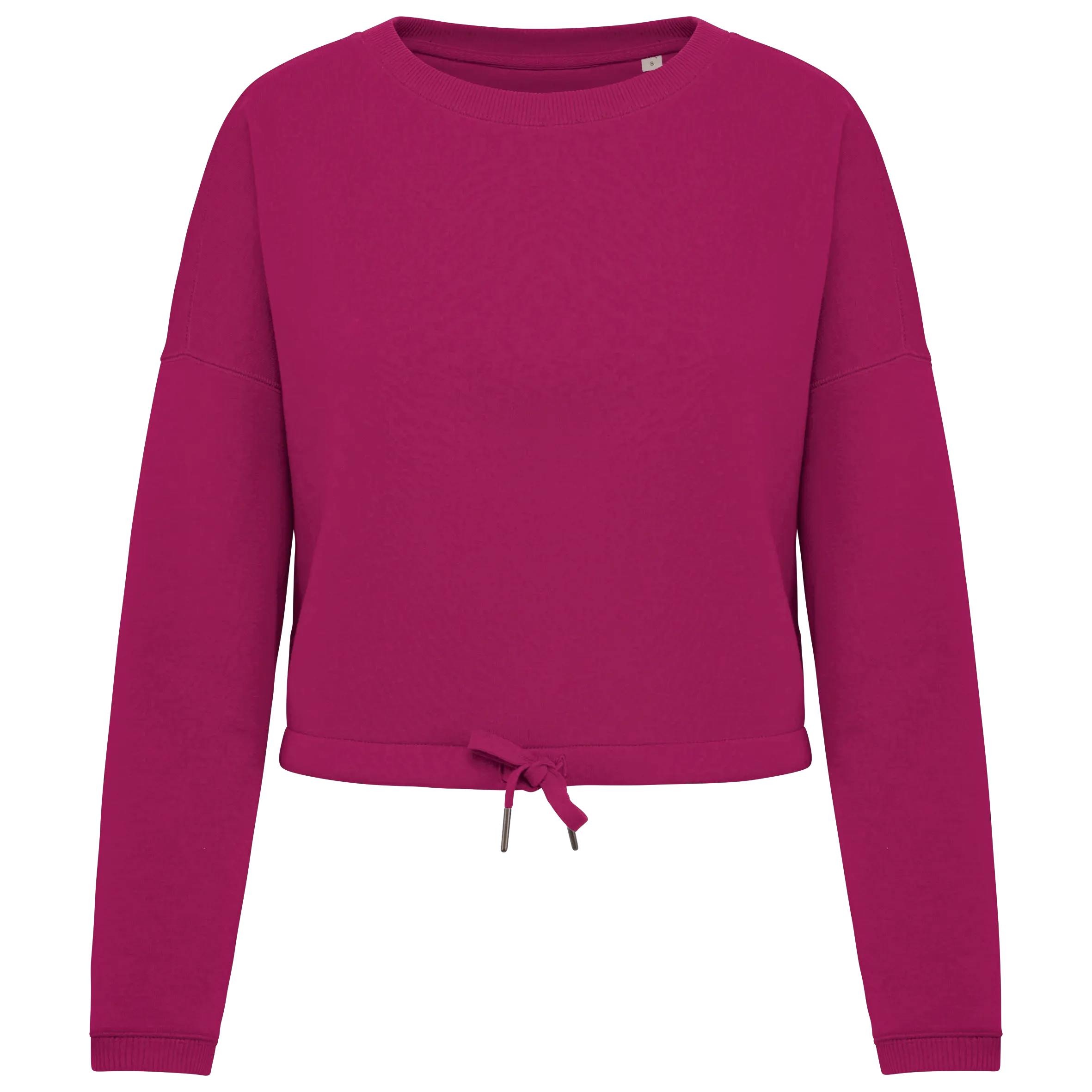 Sudadera ecorresponsable de cuello redondo oversize crop mujer
