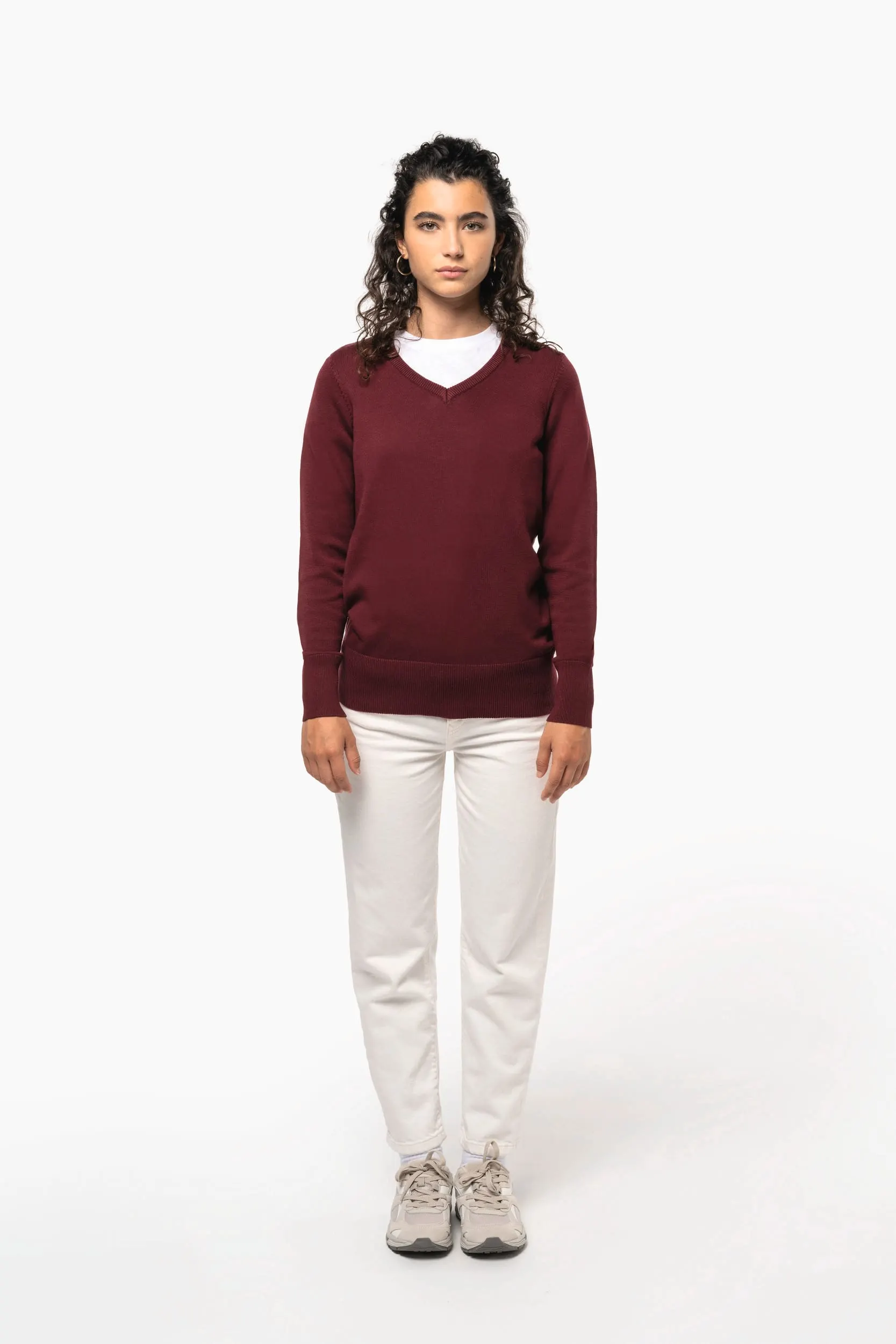 Jersey cuello de pico mujer