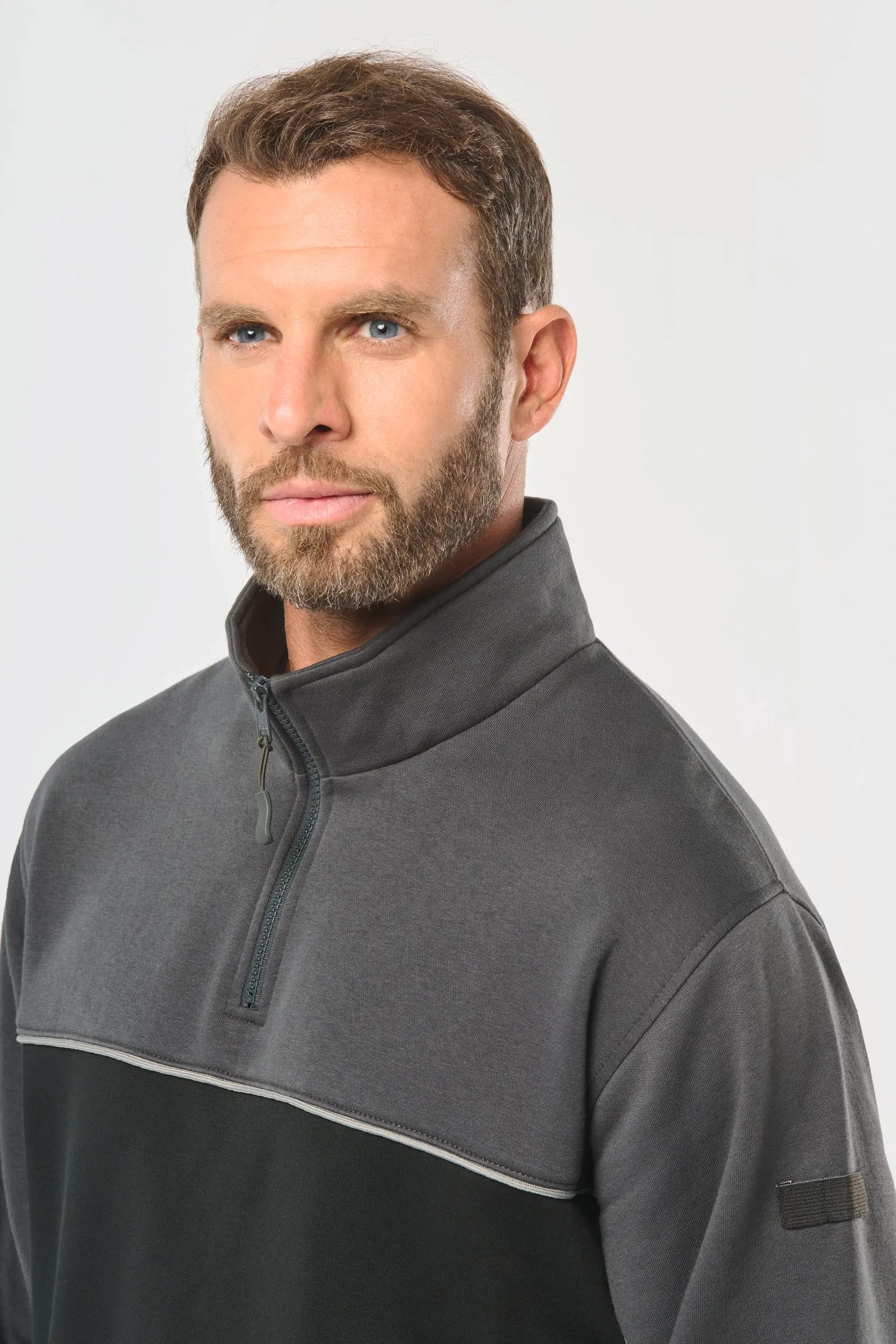 Sudadera 1/4 cremallera ecorresponsable– Unisex