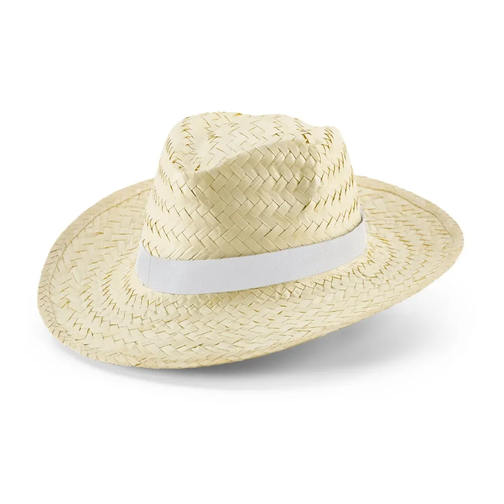 EDWARD RIB. Sombrero de paja natural con banda elástica sublimada