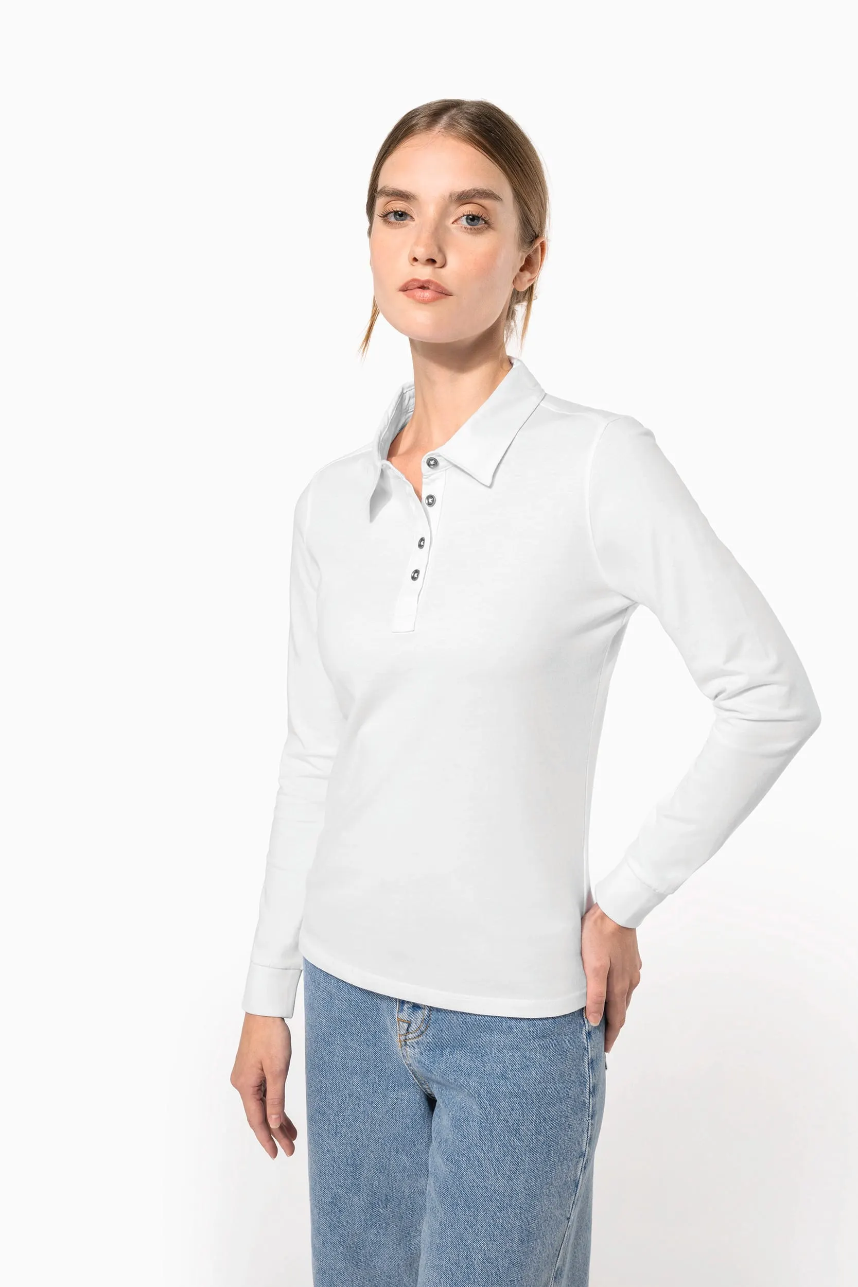 Polo jersey manga larga mujer