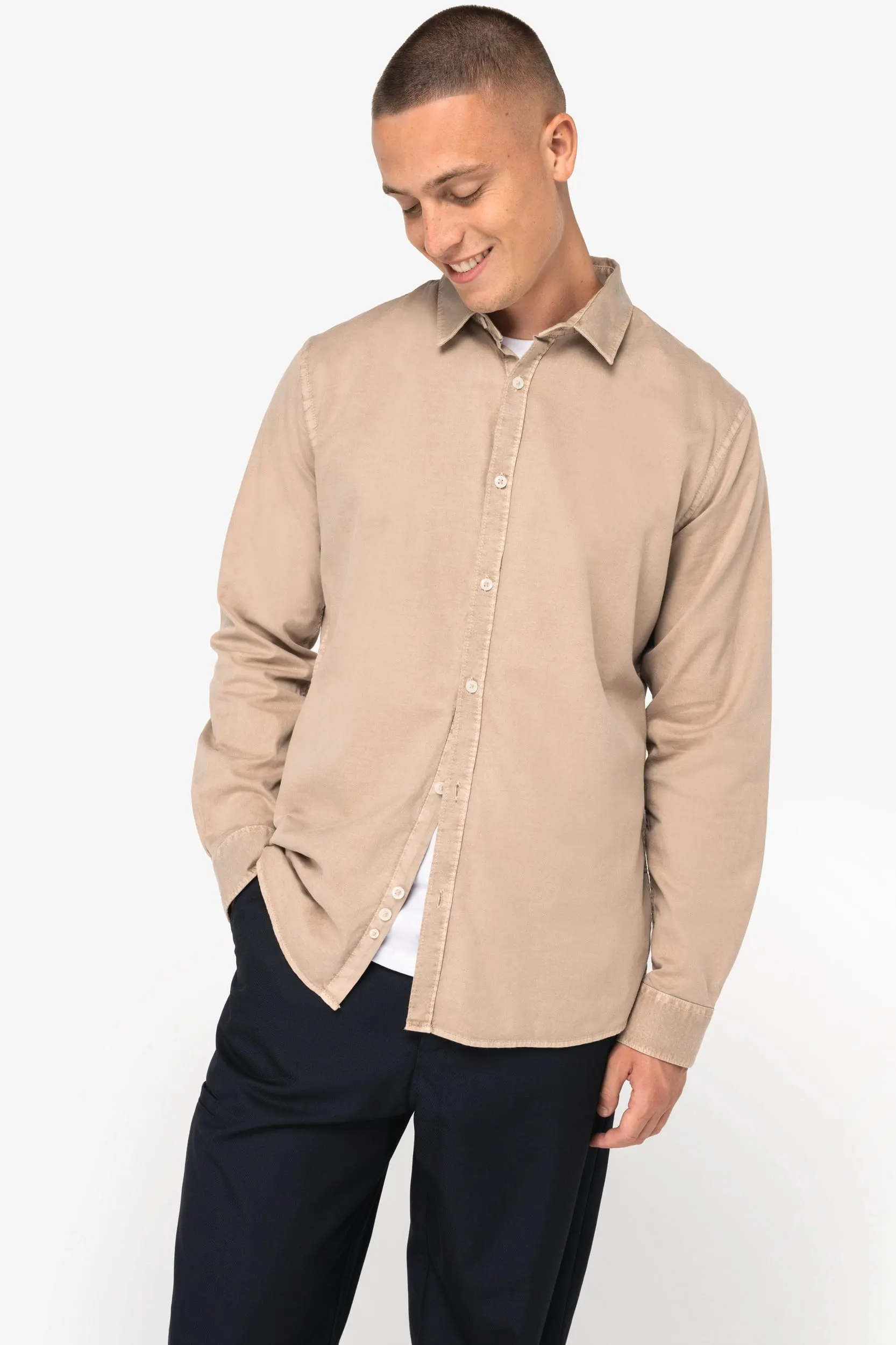 Camisa ecorresponsable efecto lavado hombre