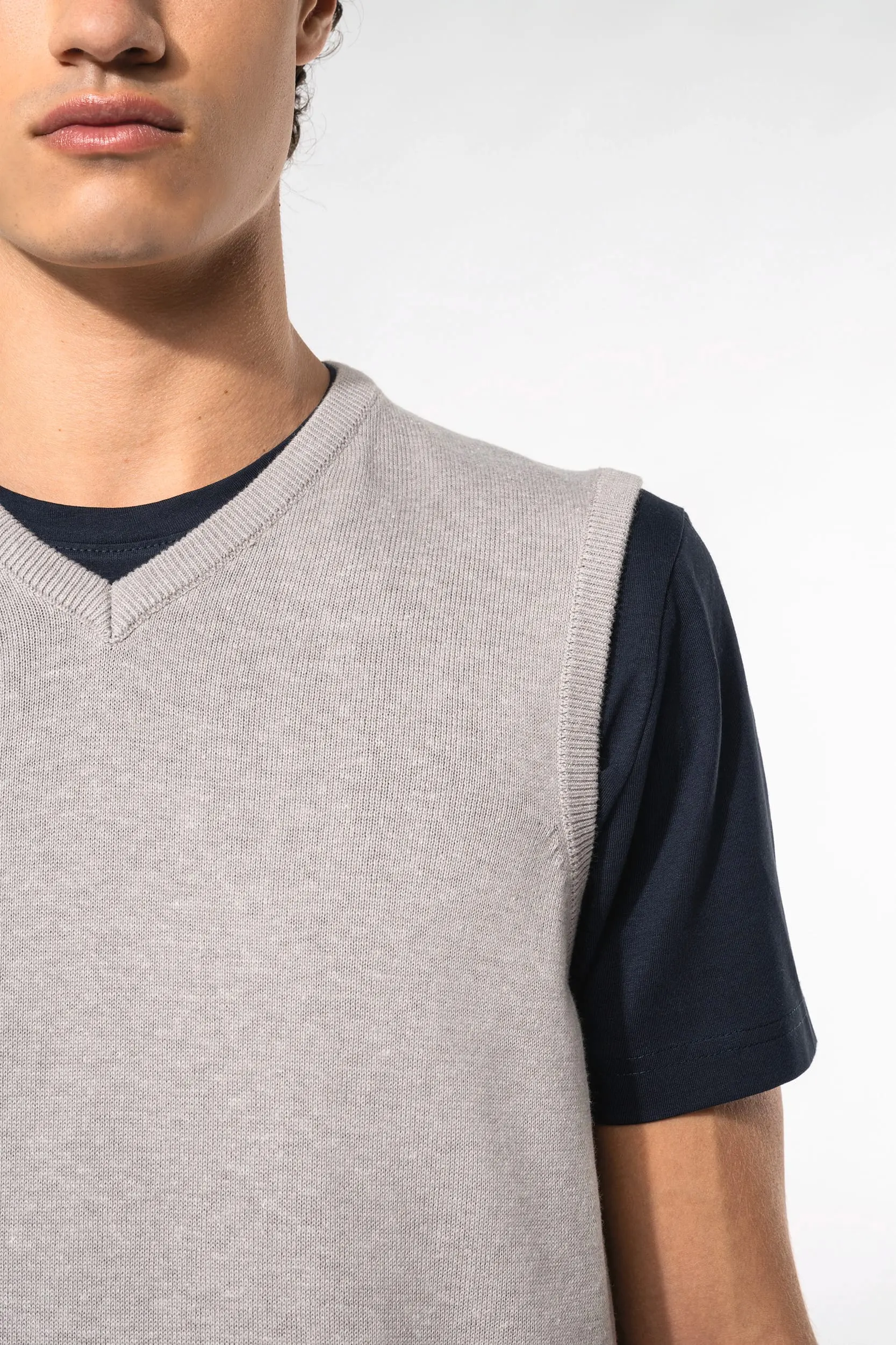 Jersey cuello de pico sin mangas