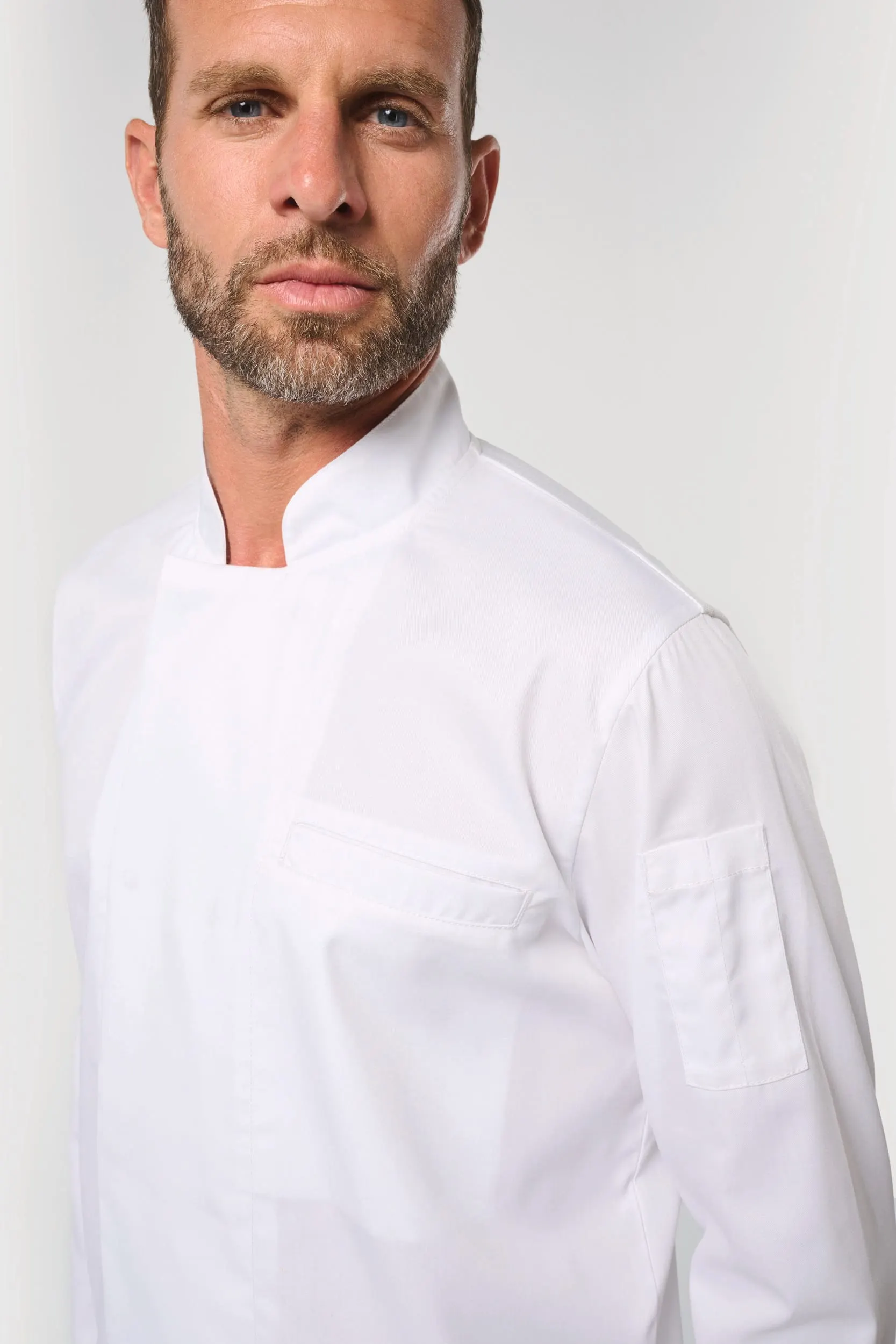 Chaqueta de cocina ecorresponsable y transpirable de manga larga unisex