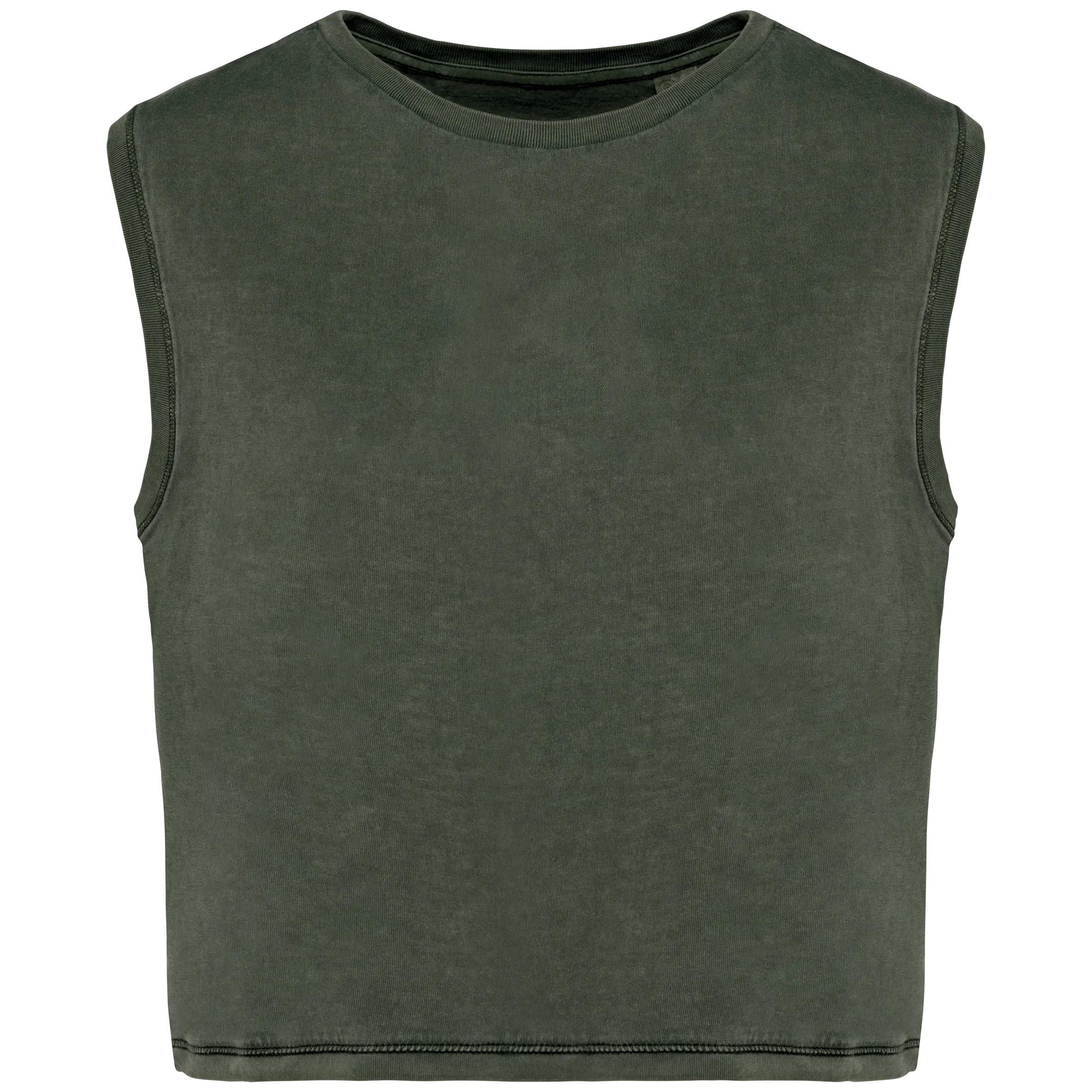 Camiseta crop ecorresponsable sin mangas mujer