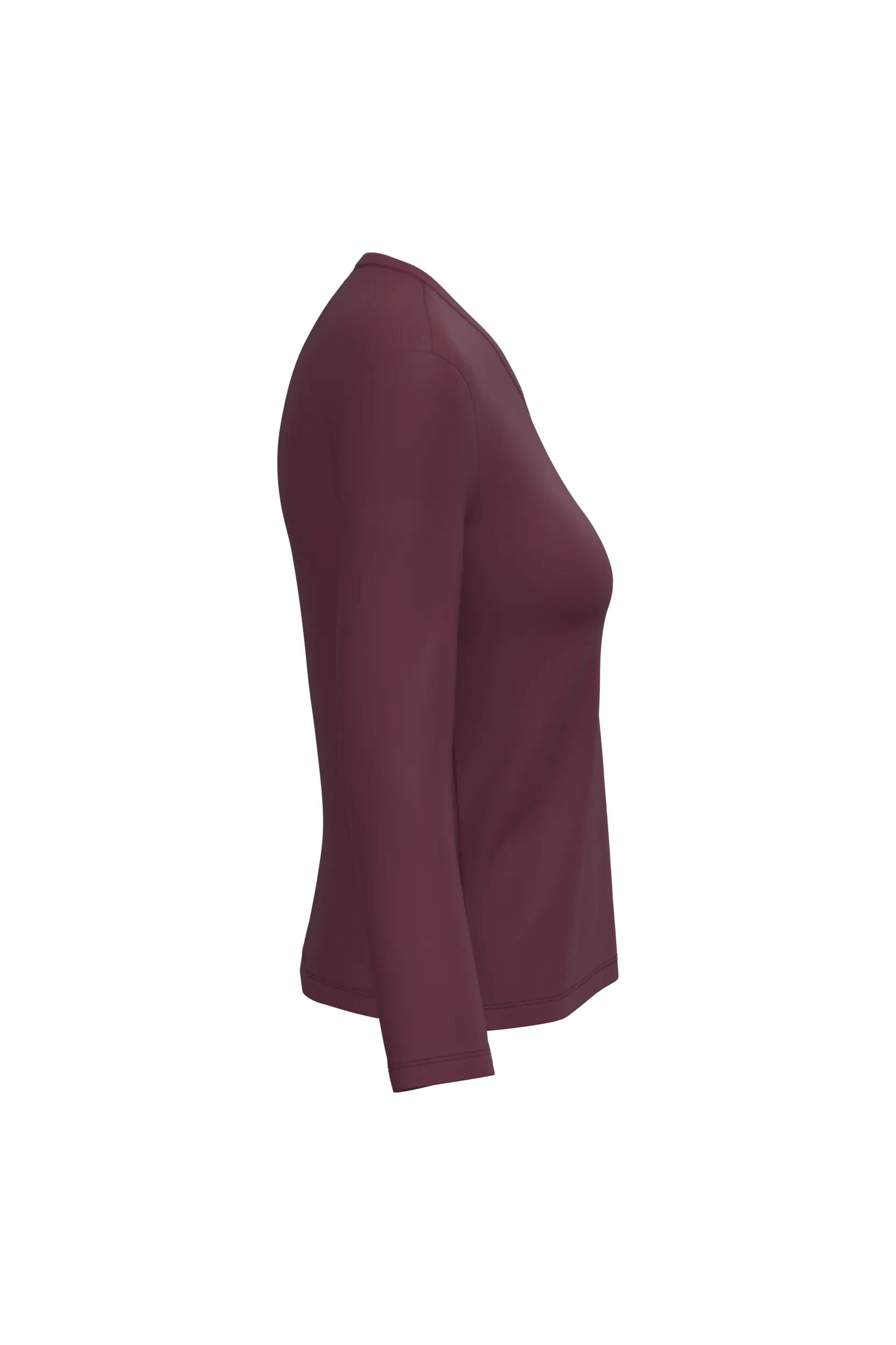 Camiseta manga larga y cuello de pico mujer