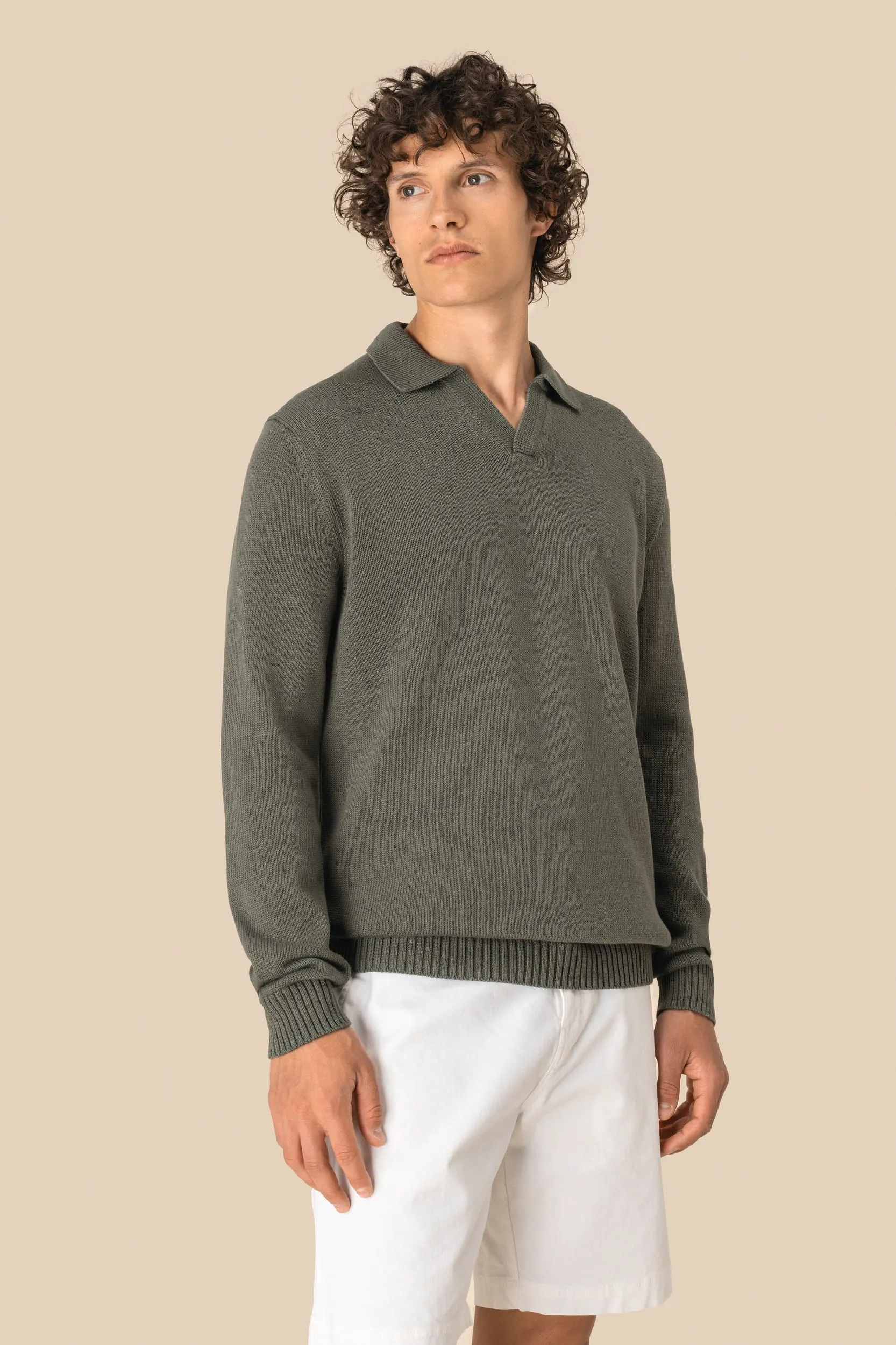 Jersey cuello polo hombre