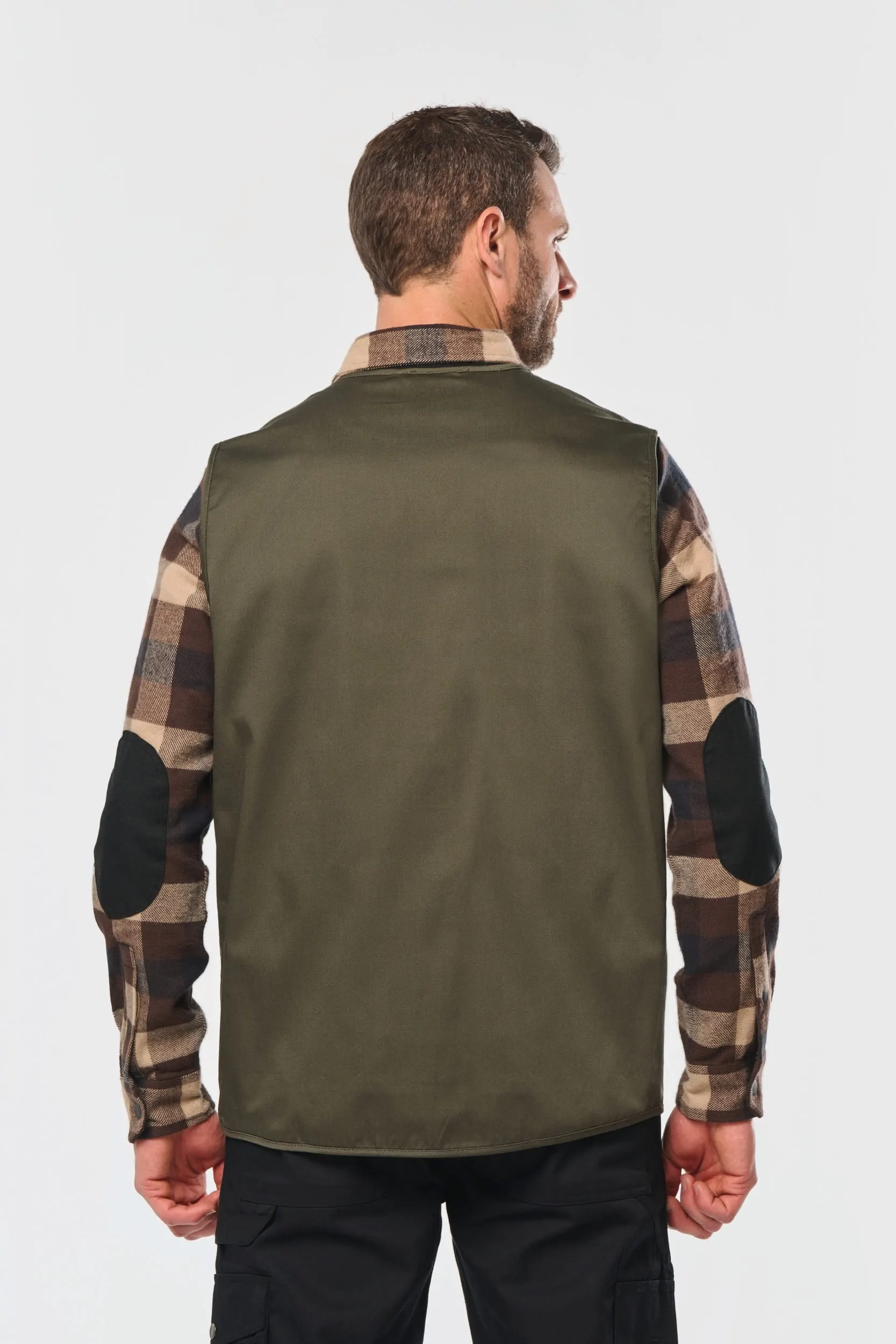 Chaleco polialgodón multibolsillos con forro  - Unisex