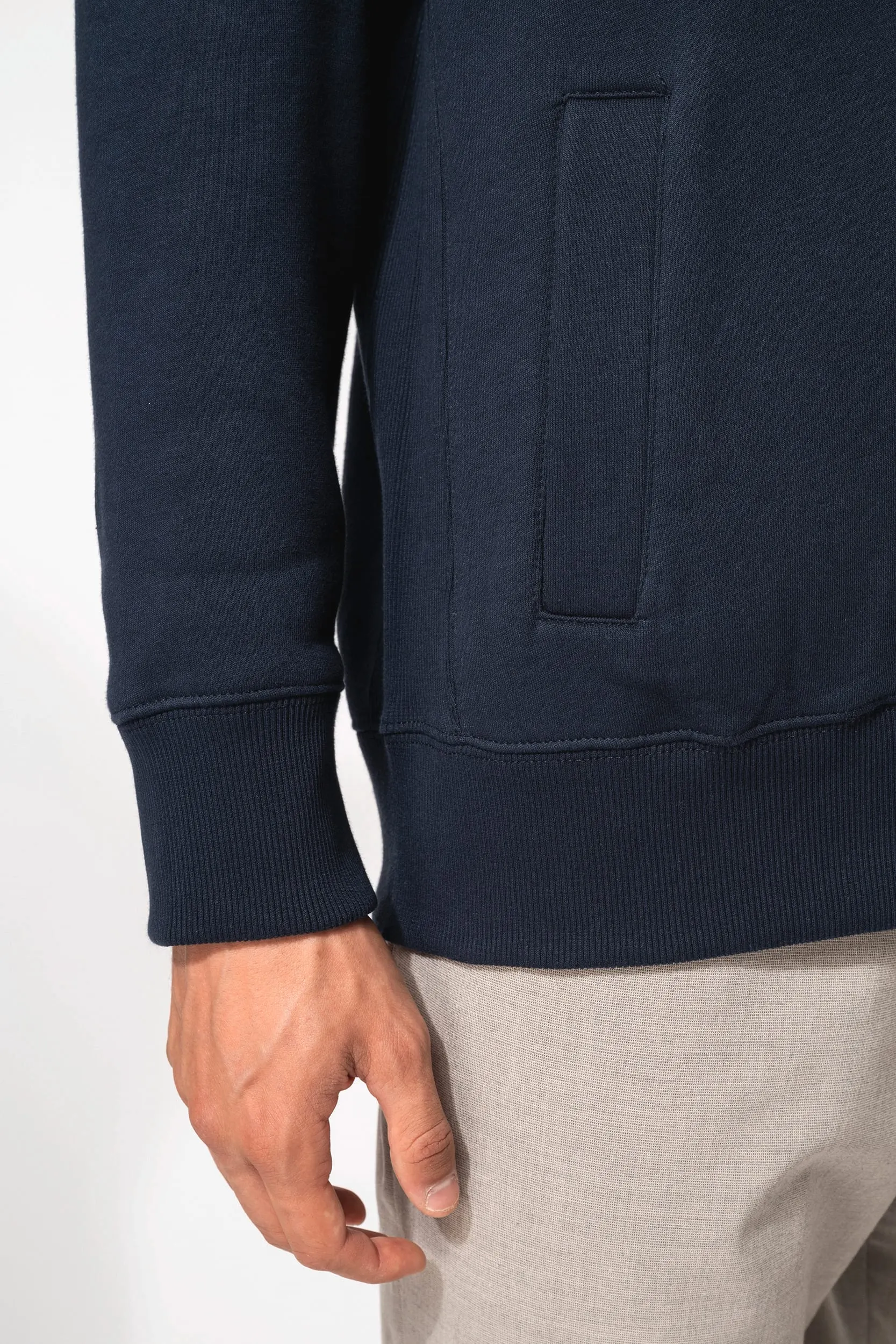 Chaqueta de felpa con cremallera hombre