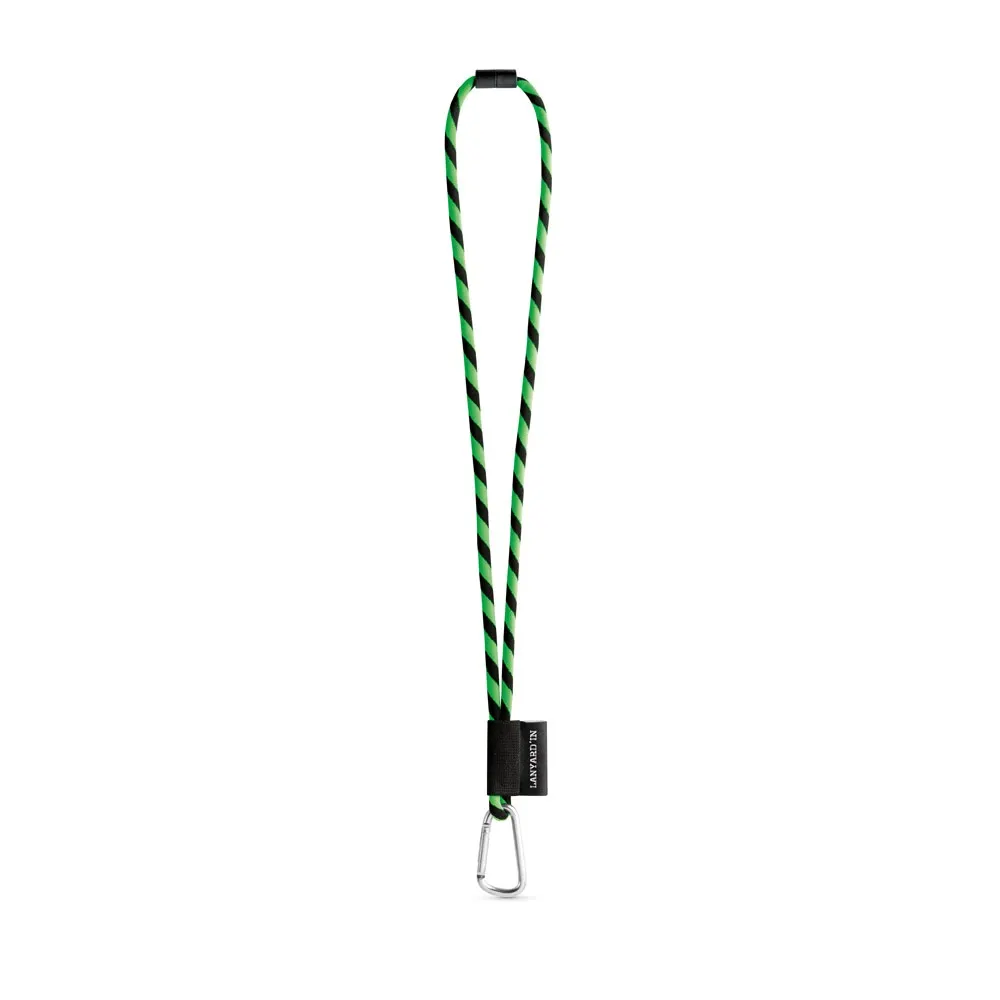 75089. SET Lanyard TUBE Long (Ø 7 mm) con mosquetón en forma de D de 55 mm y cierre de seguridad de Ø 7 mm