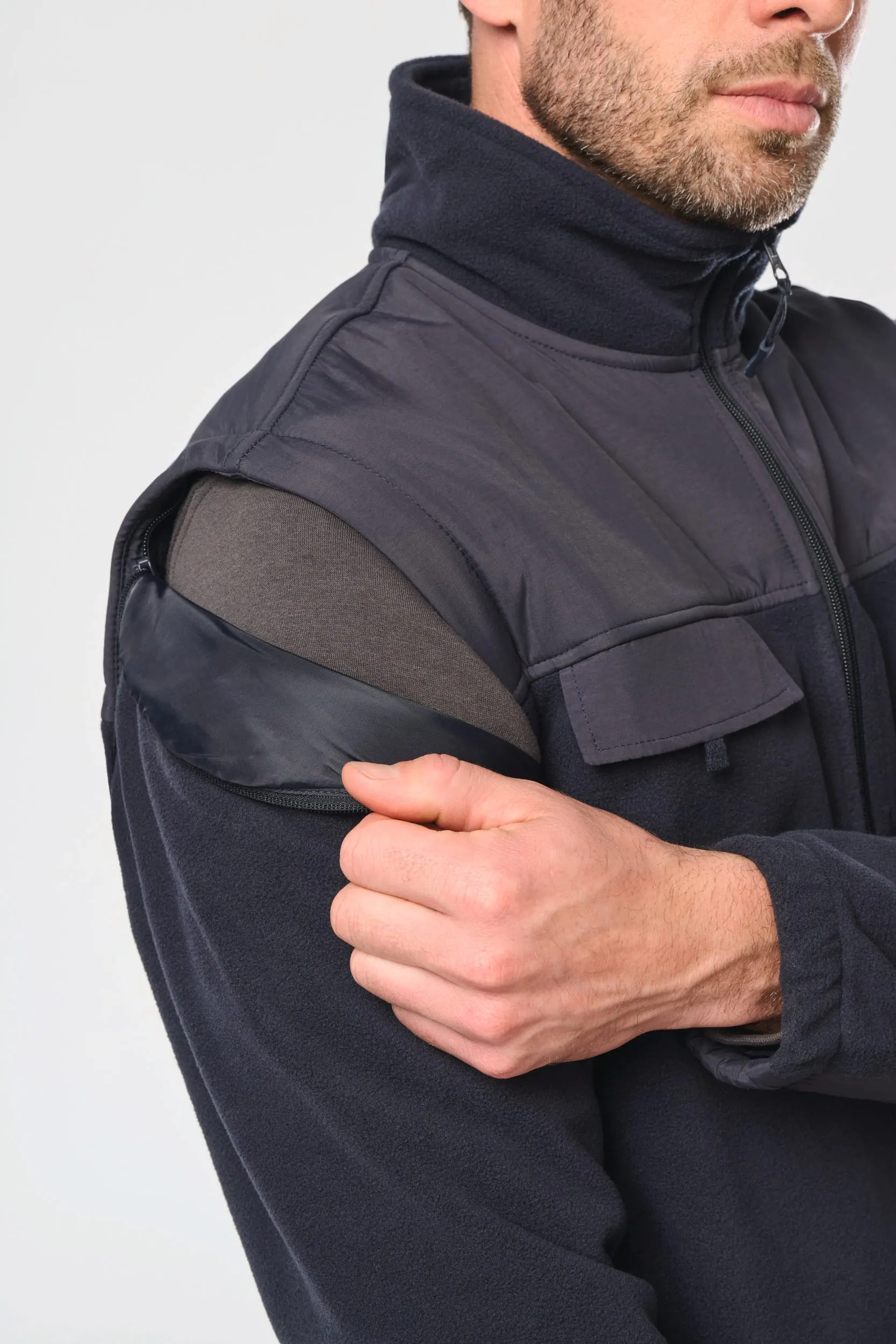 Chaqueta polar con mangas amovibles hombre