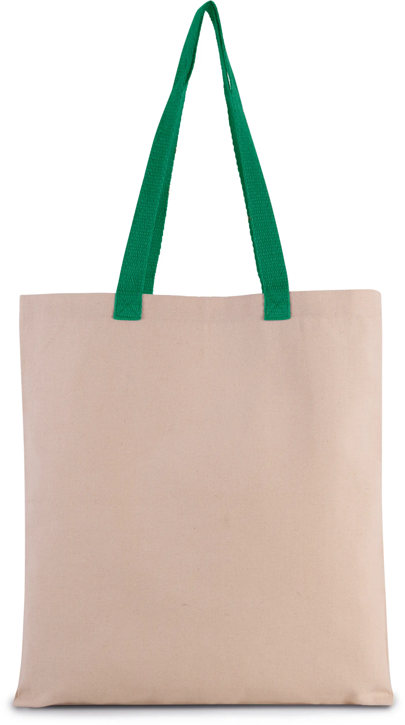 Bolsa shopper tejido canvas plana con asas contrastadas
