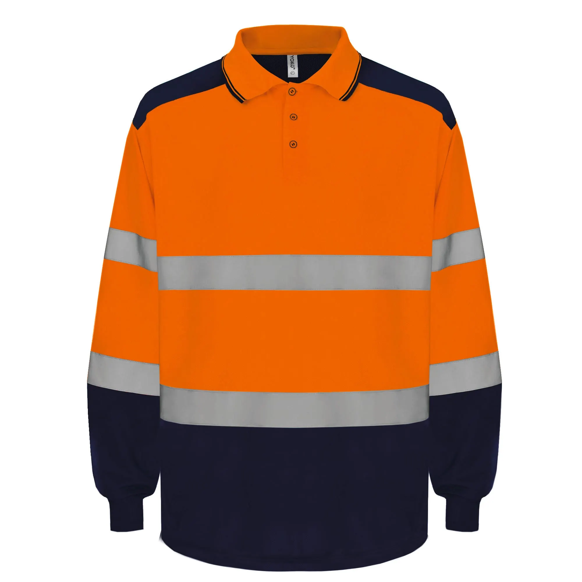 Polo de manga larga bicolor de alta visibilidad