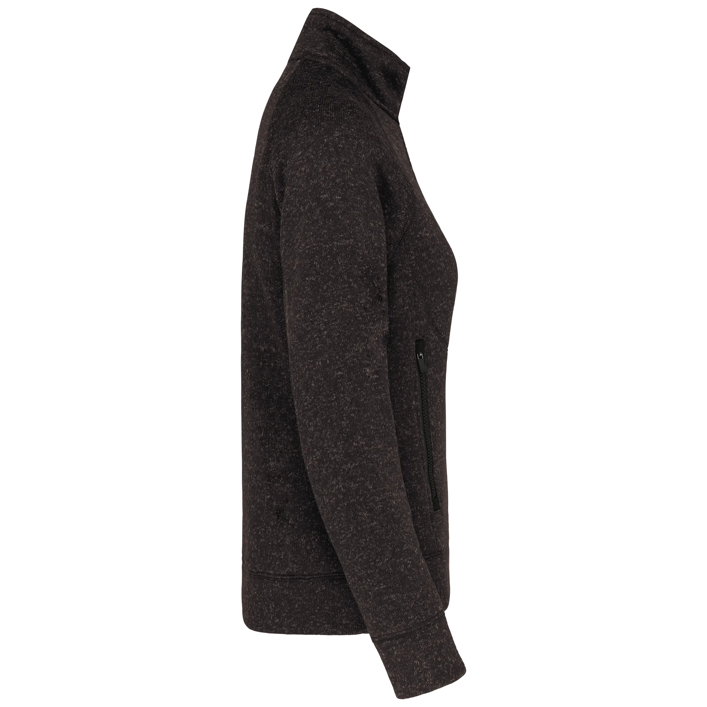 Chaqueta jaspeada con cremallera mujer