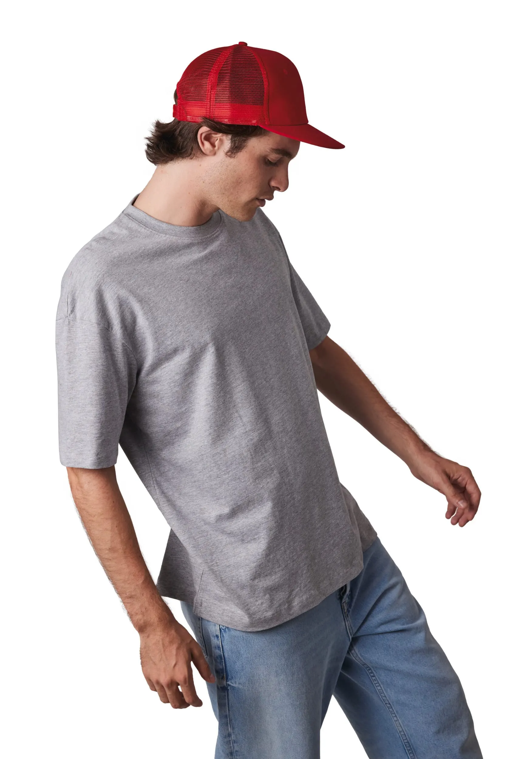 Gorra trucker - 6 paneles visera plana