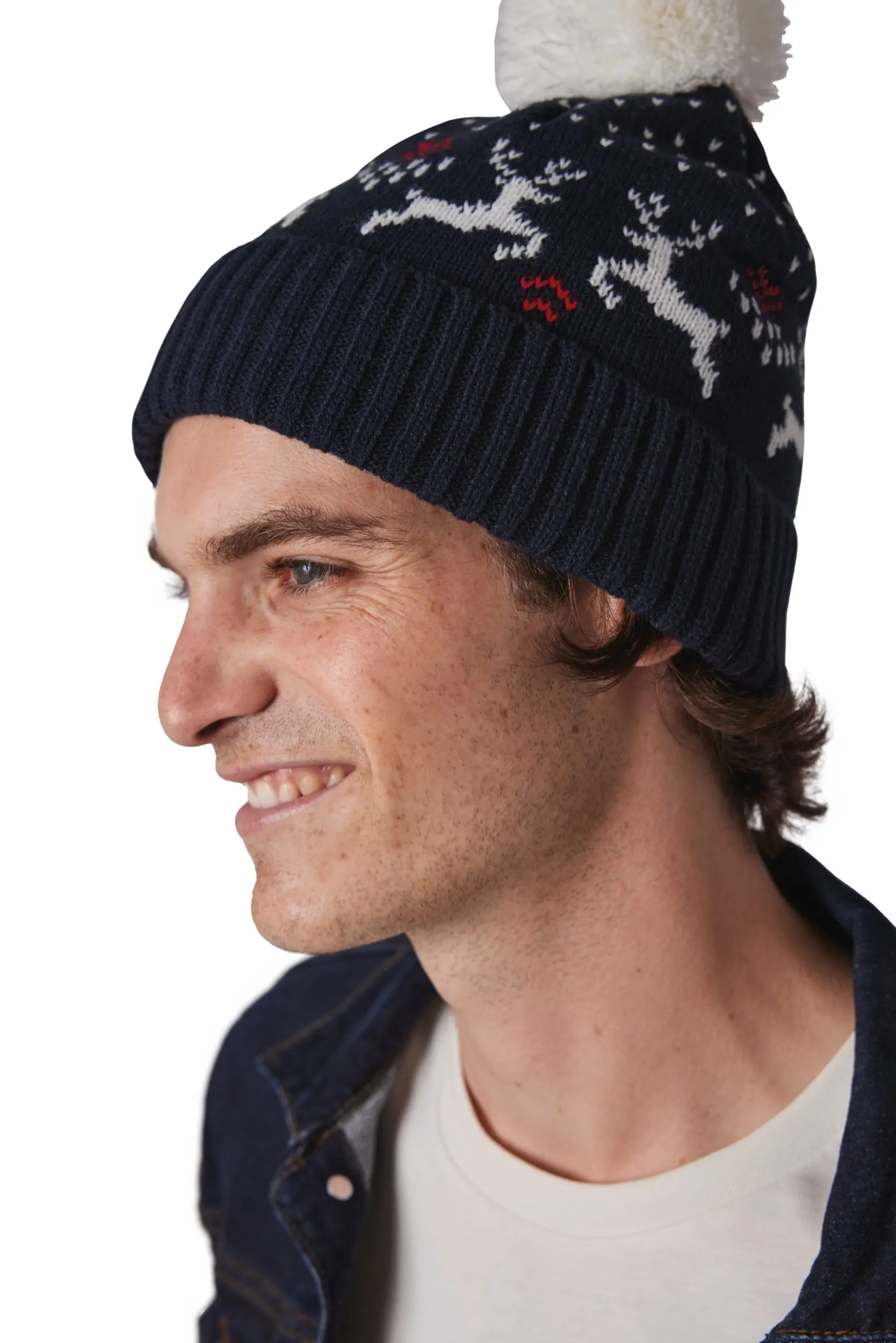 Gorro de Navidad con diseño de renos