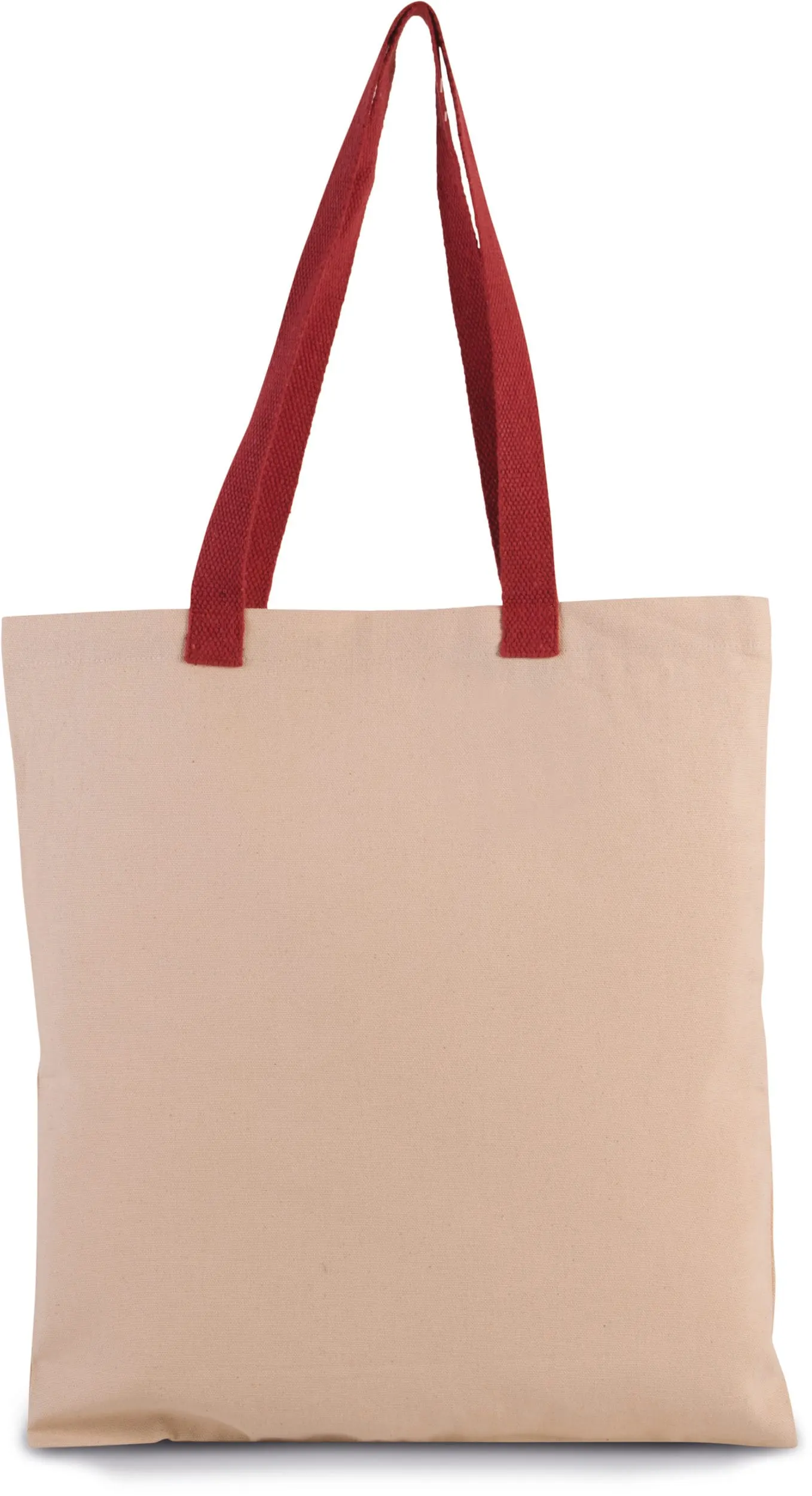 Bolsa shopper tejido canvas plana con asas contrastadas