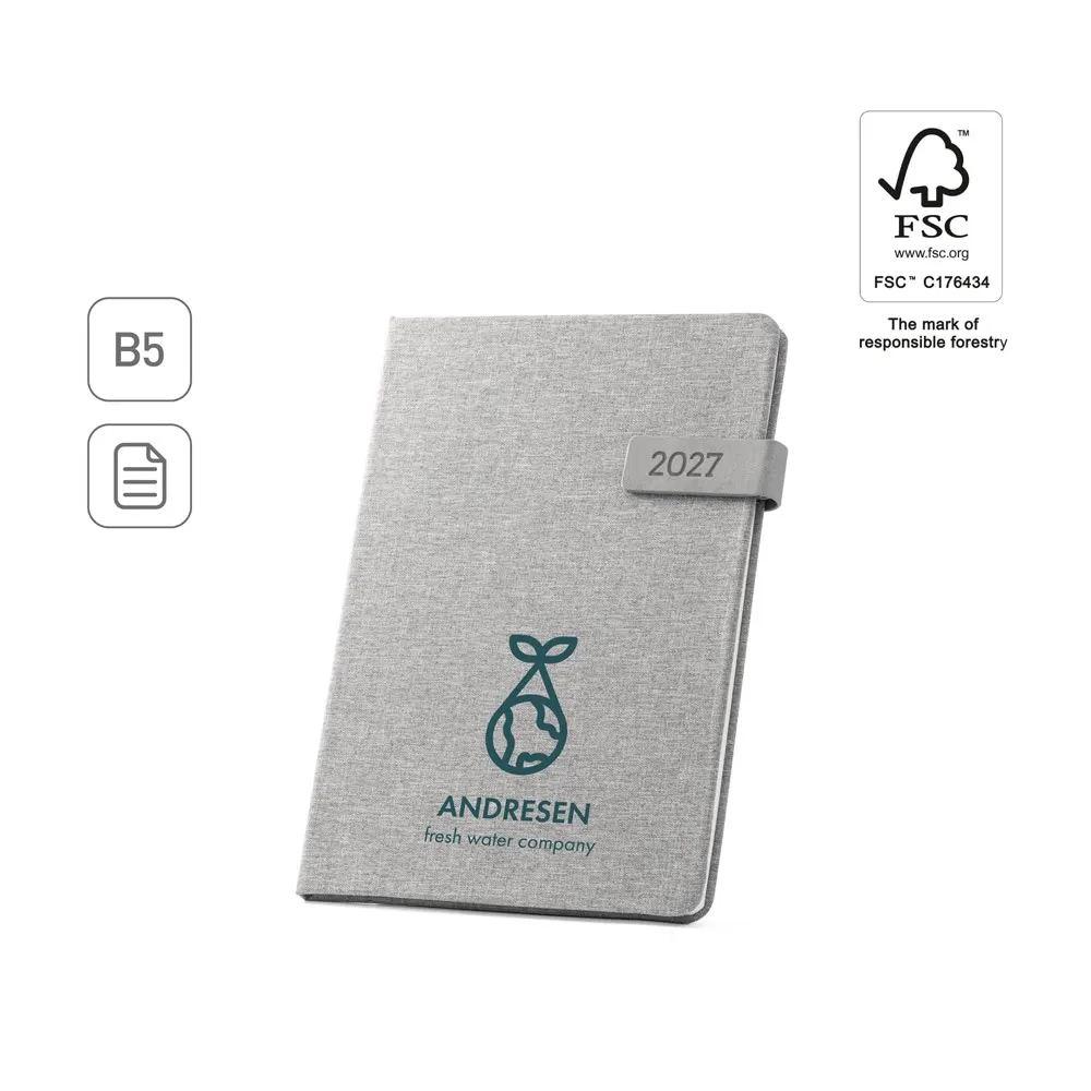 ANDRESEN B5. Agenda en poliéster reciclado (100% rPET)