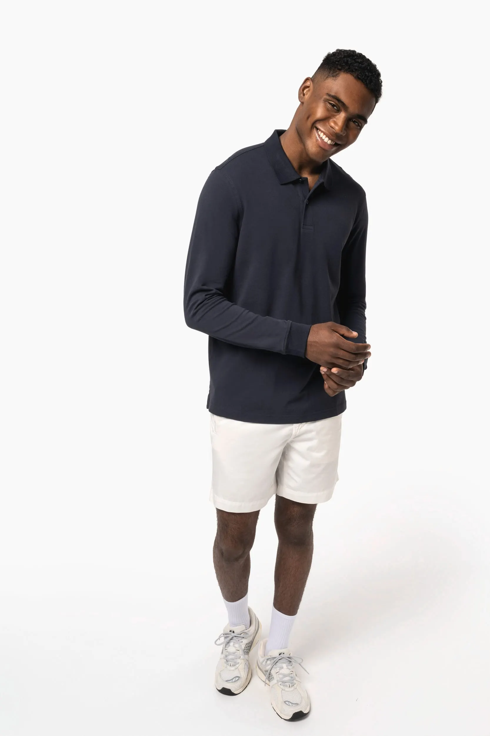 Polo de punto piqué manga larga Bio180 hombre