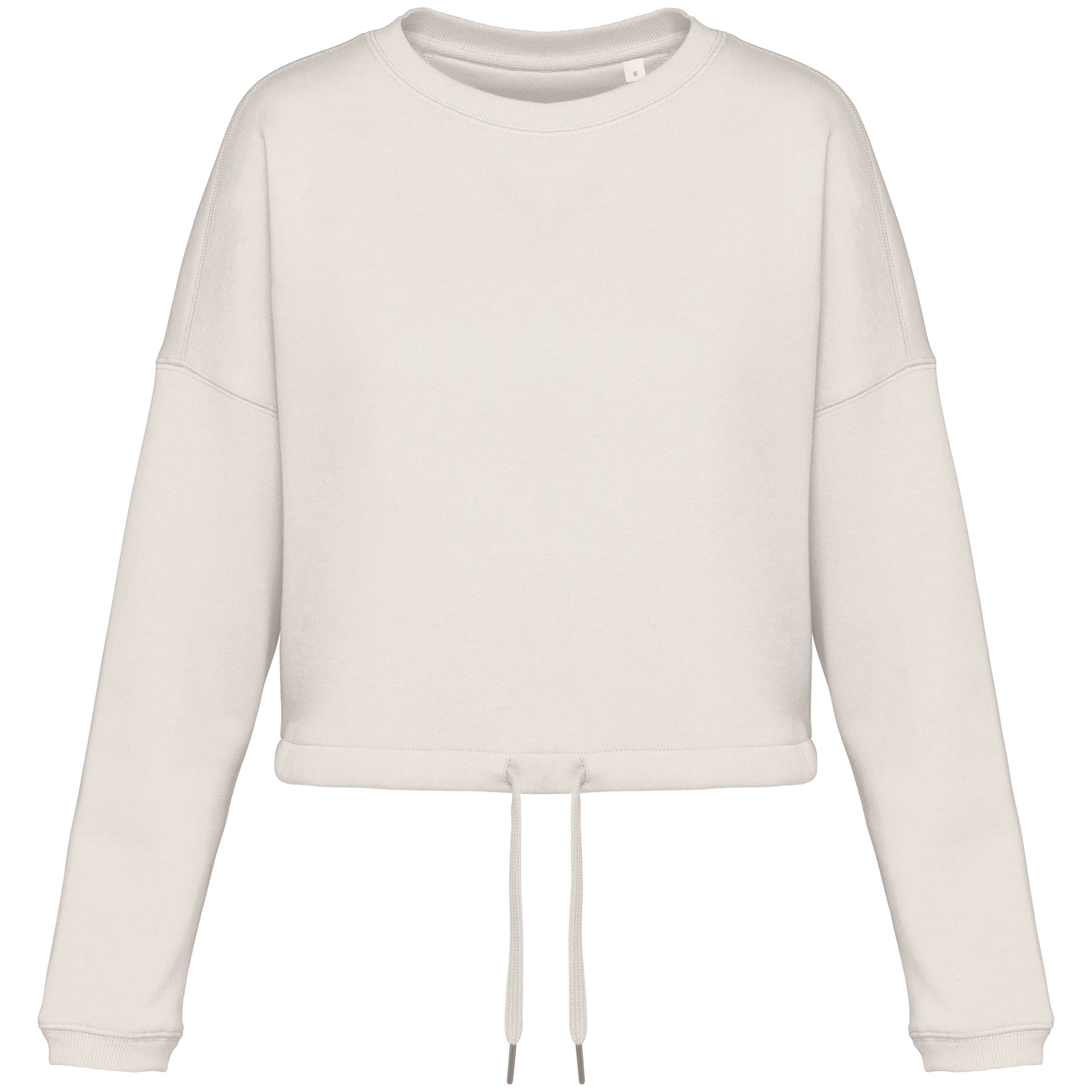 Sudadera ecorresponsable de cuello redondo oversize crop mujer