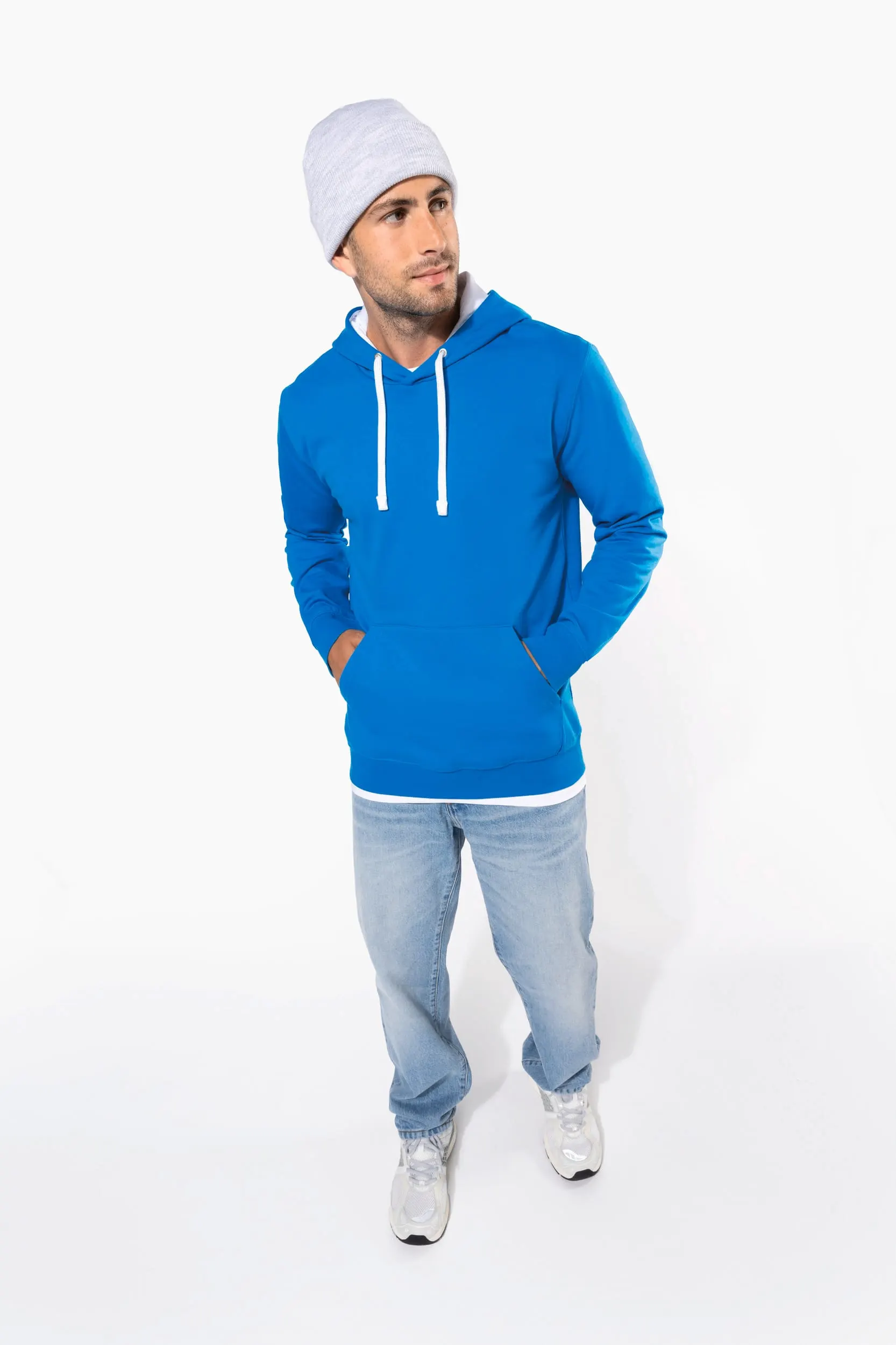 Sudadera capucha contrastada hombre