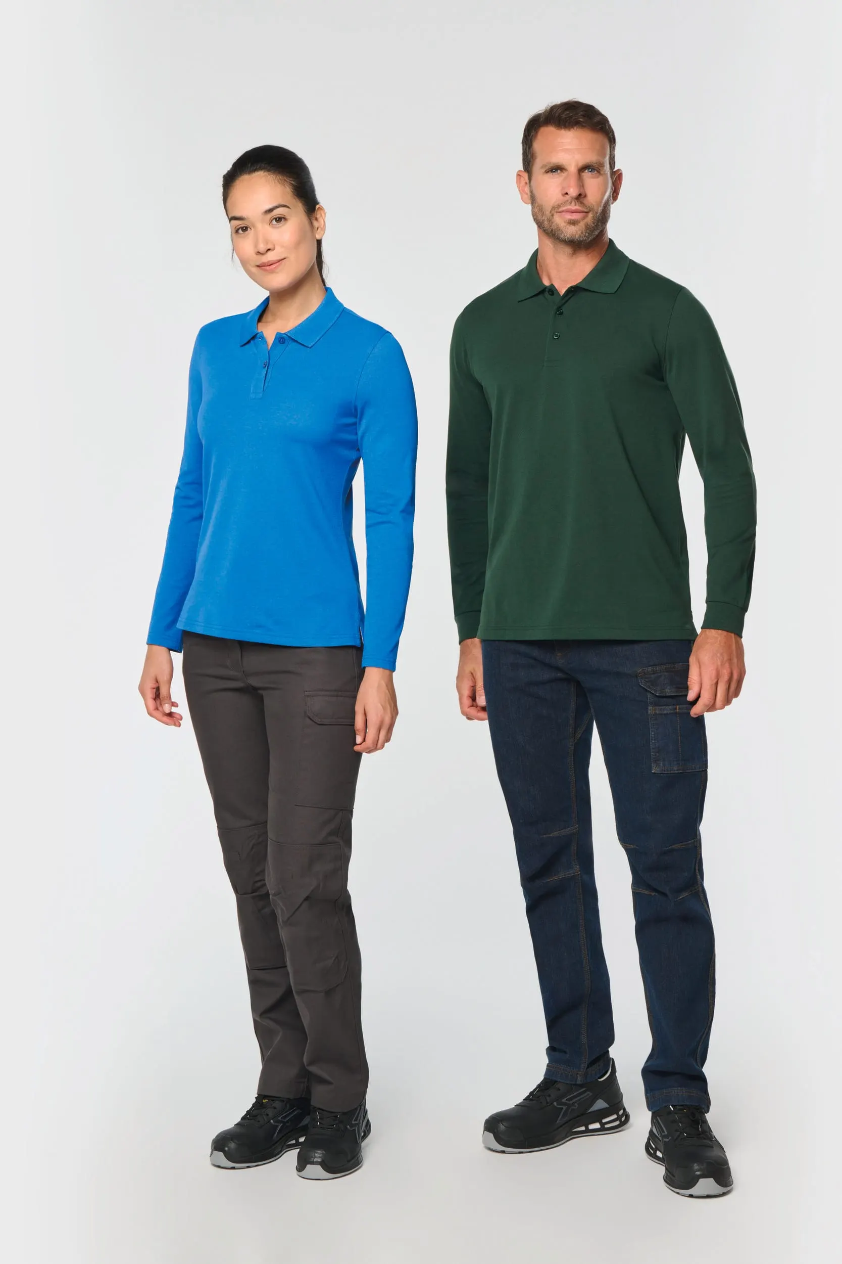 Polo Antibacteriano manga larga hombre