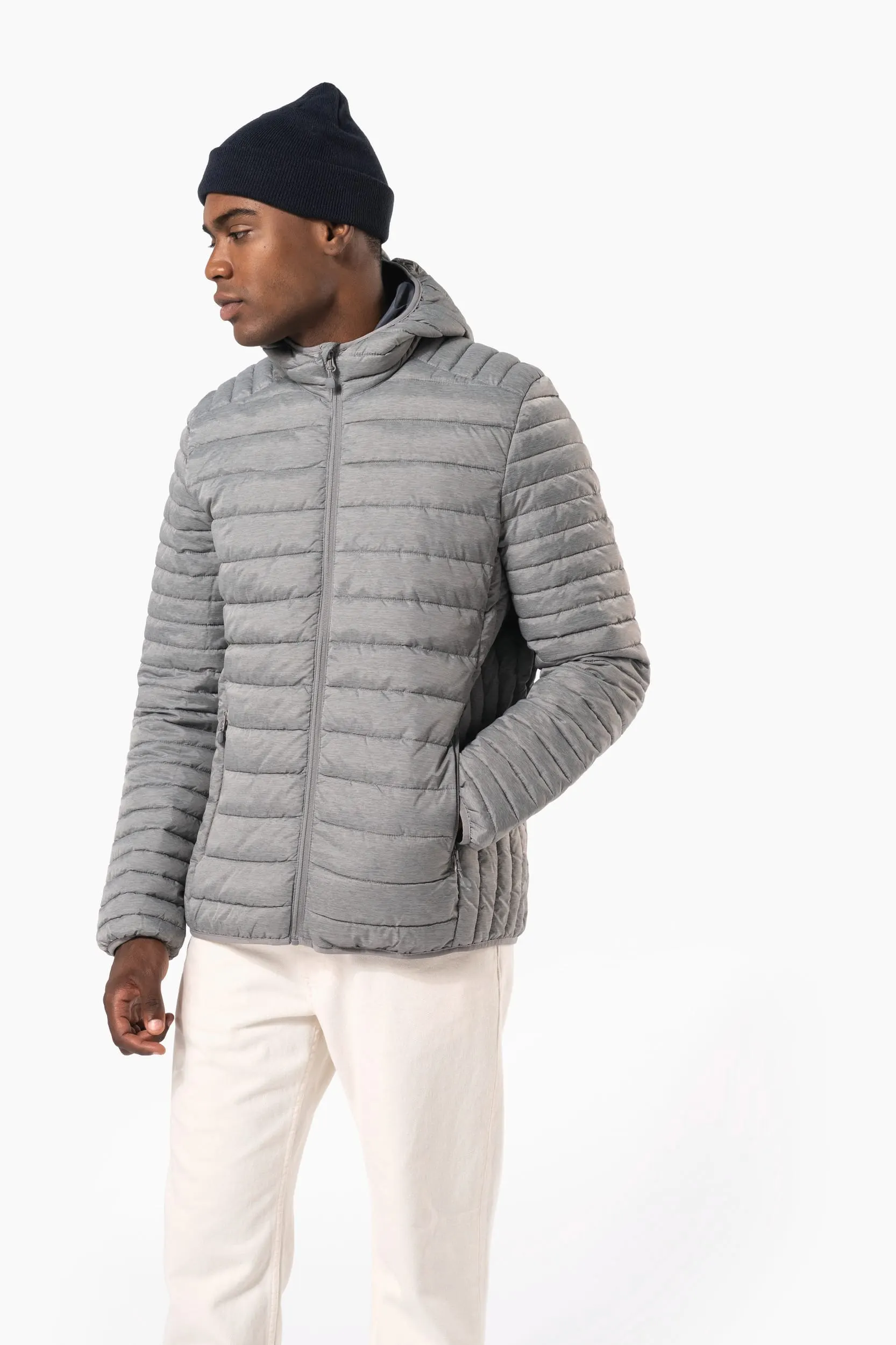 Chaqueta acolchada y ligera con capucha hombre