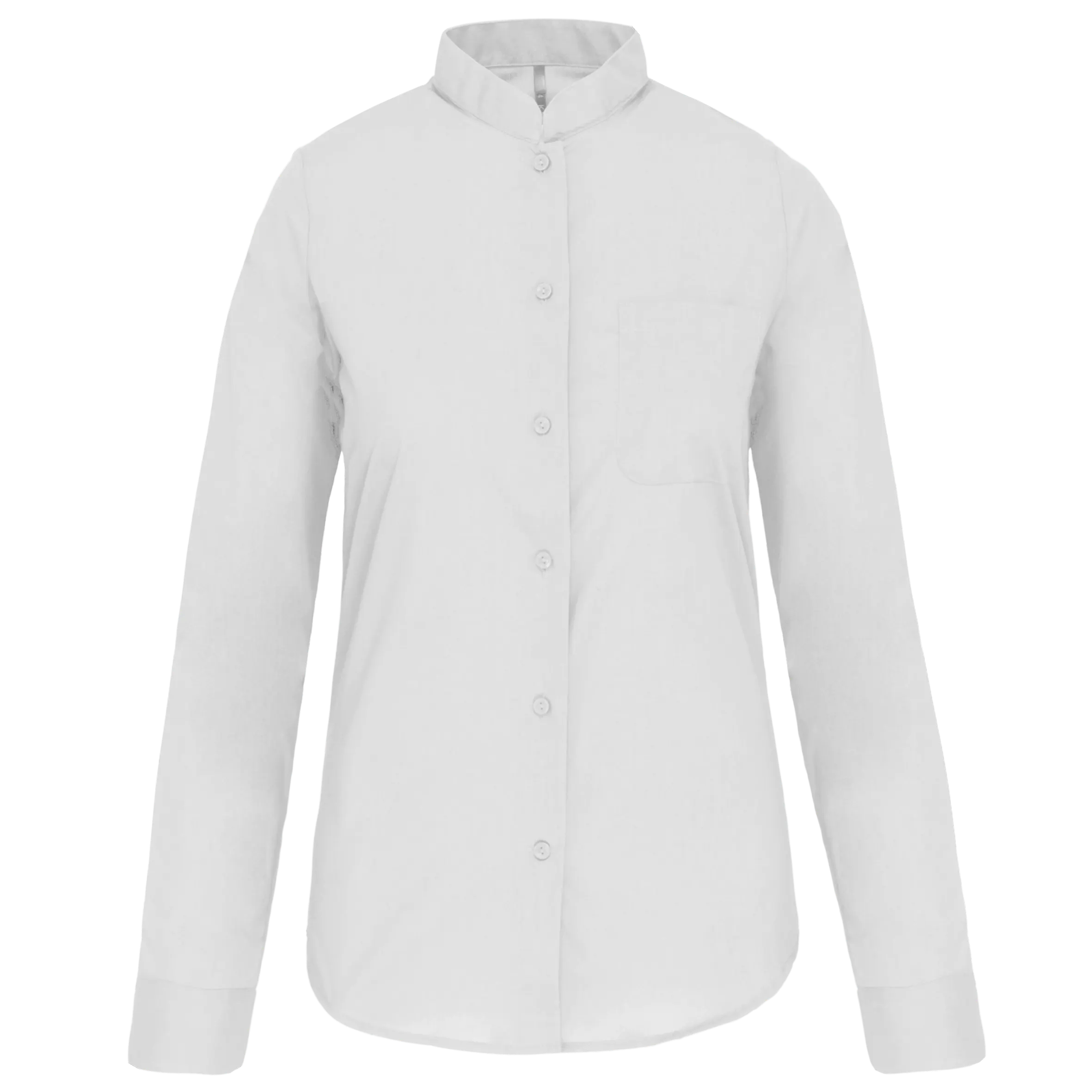 Camisa cuello mao manga larga mujer