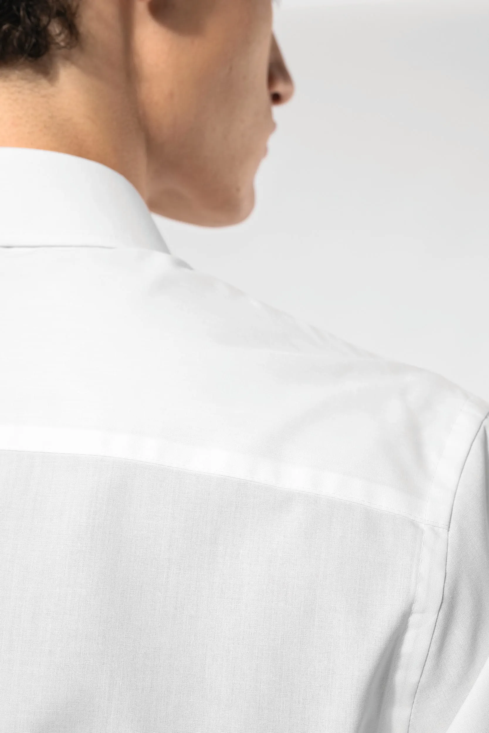 Camisa de popelina de polialgodón de fácil cuidado para hombre