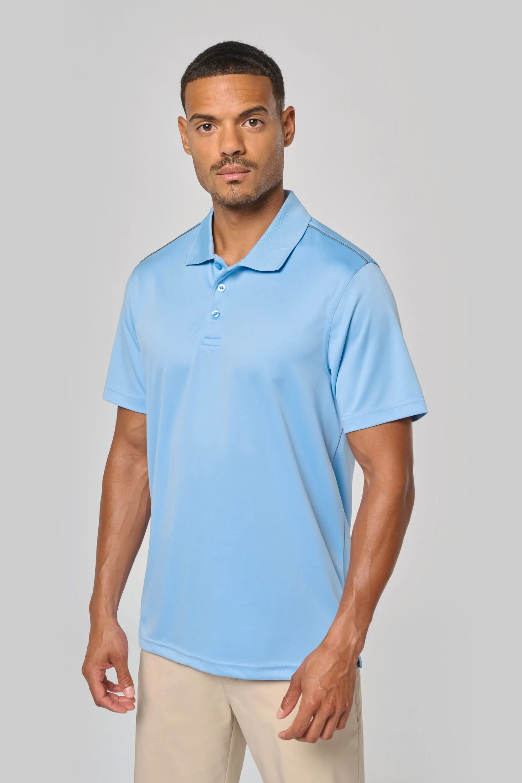 Polo interlock de manga corta hombre