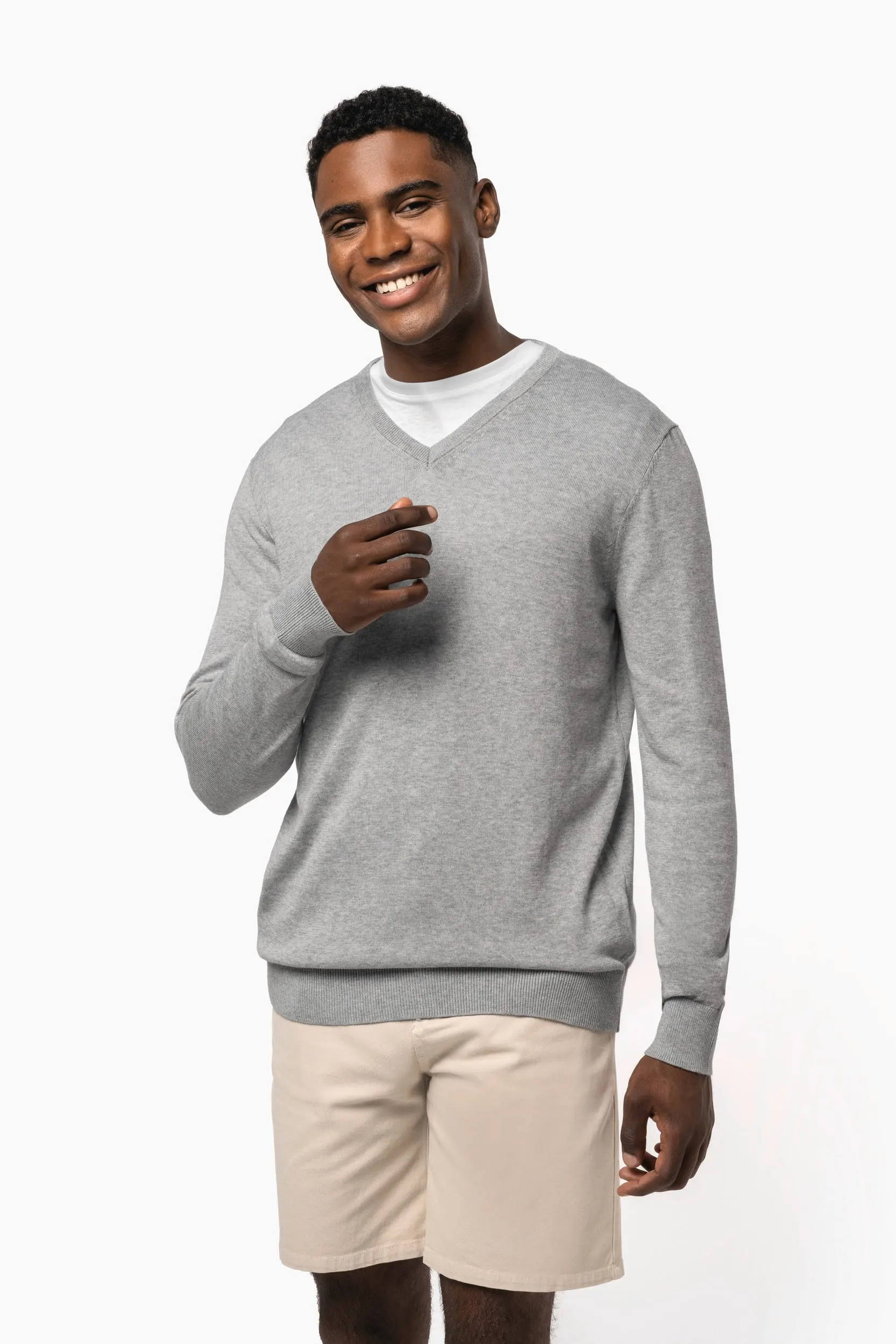 Jersey cuello de pico ecorresponsable hombre