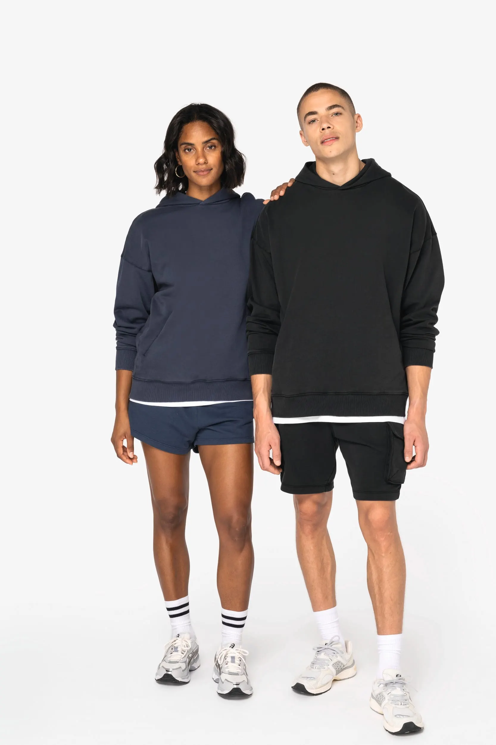 Sudadera ecorresponsable con capucha efecto lavado oversize unisex
