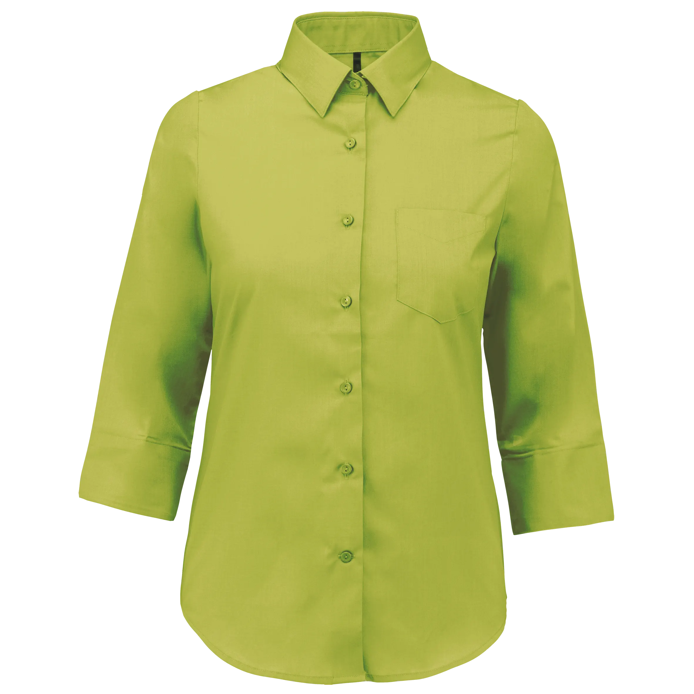 Camisa popelina de polialgodón manga 3/4 de fácil cuidado mujer