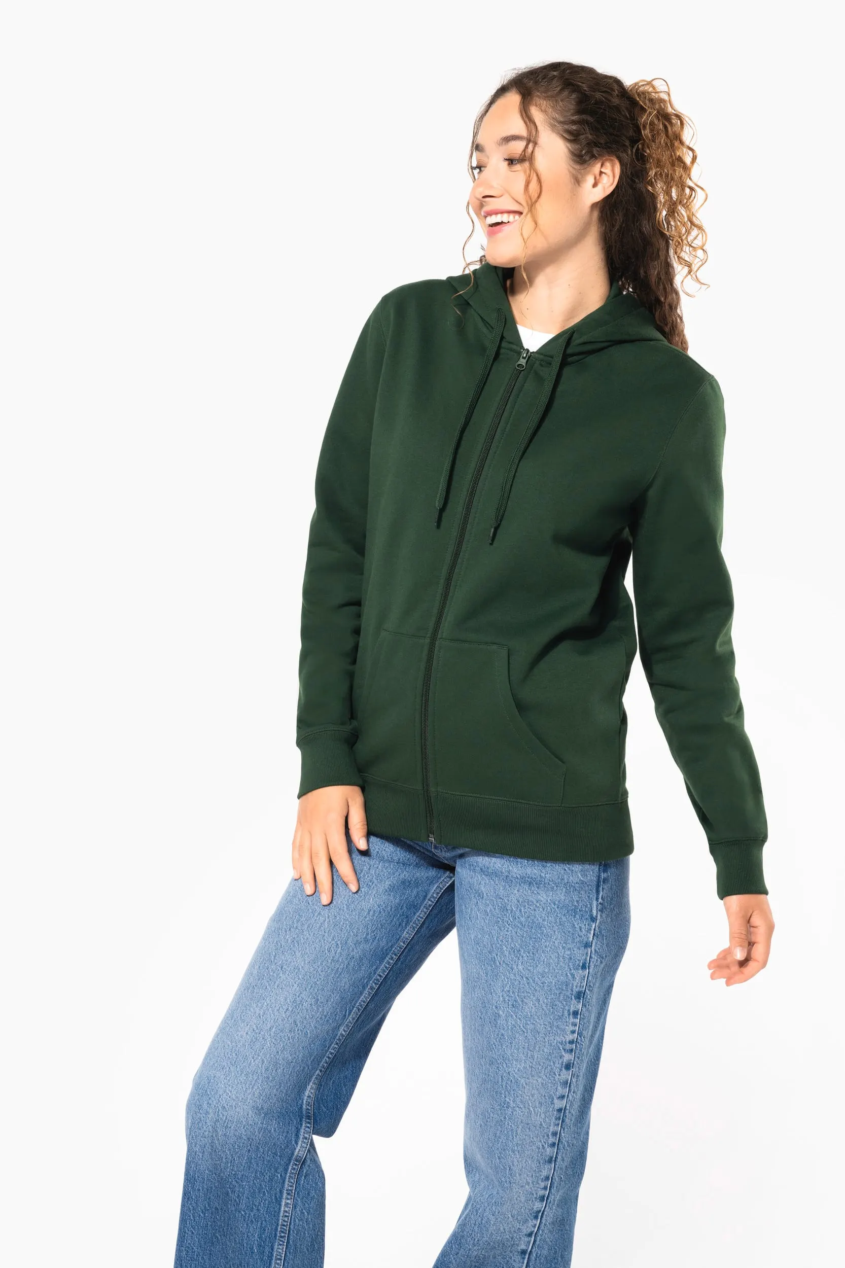 Sudadera con capucha y cremallera reciclada unisex