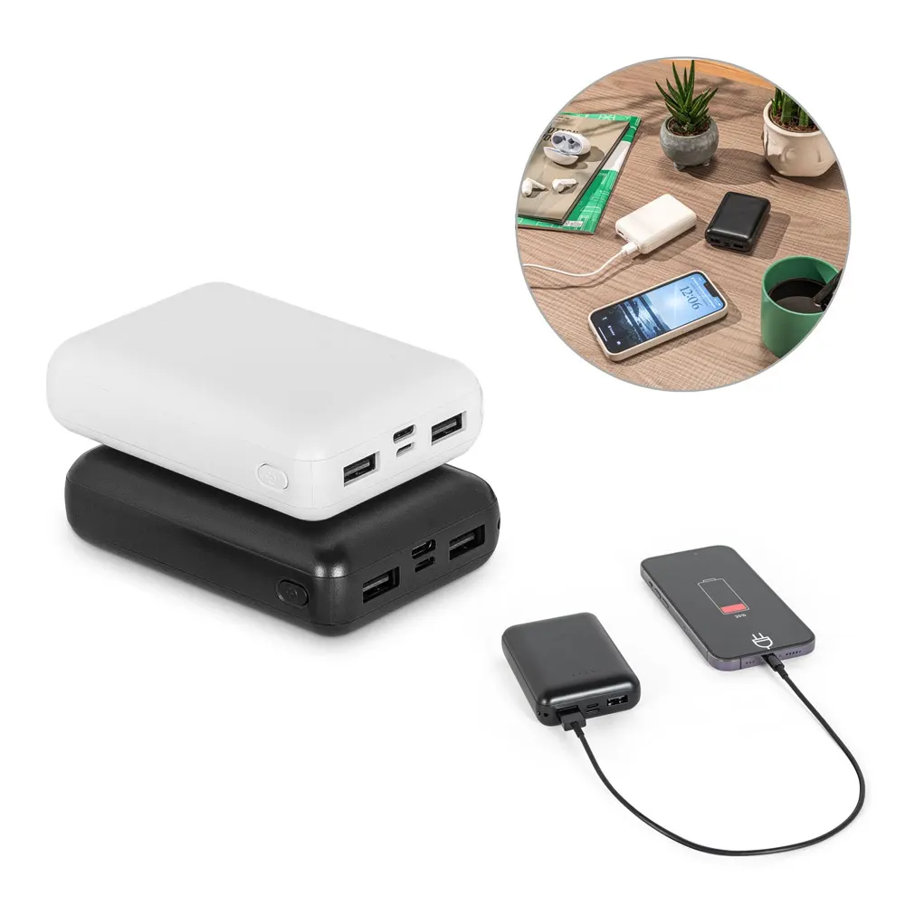 LEAKEY 10. Batería externa de 10'000 mAh en ABS reciclado (100% rABS
