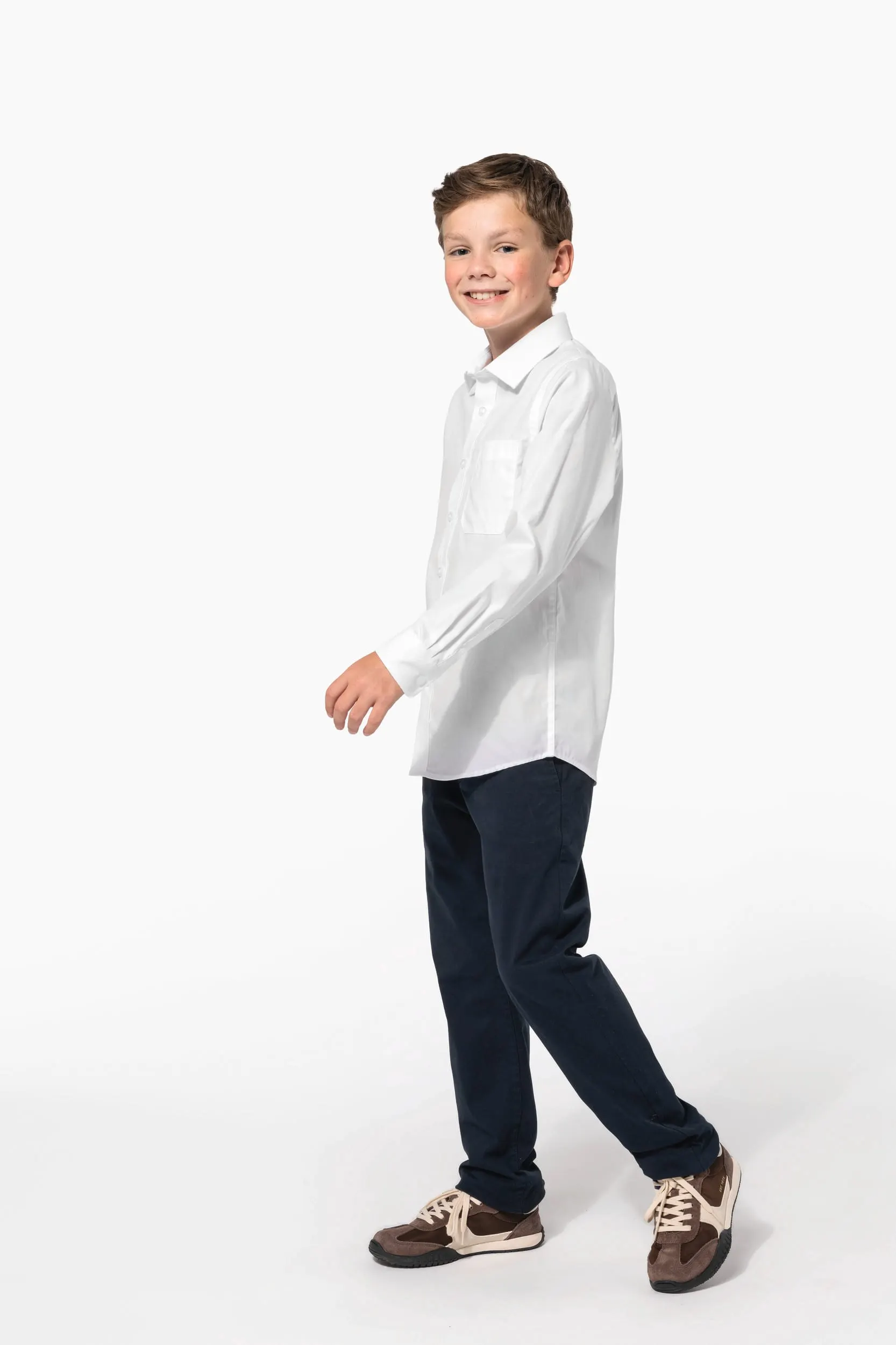 Camisa popelina manga larga niños