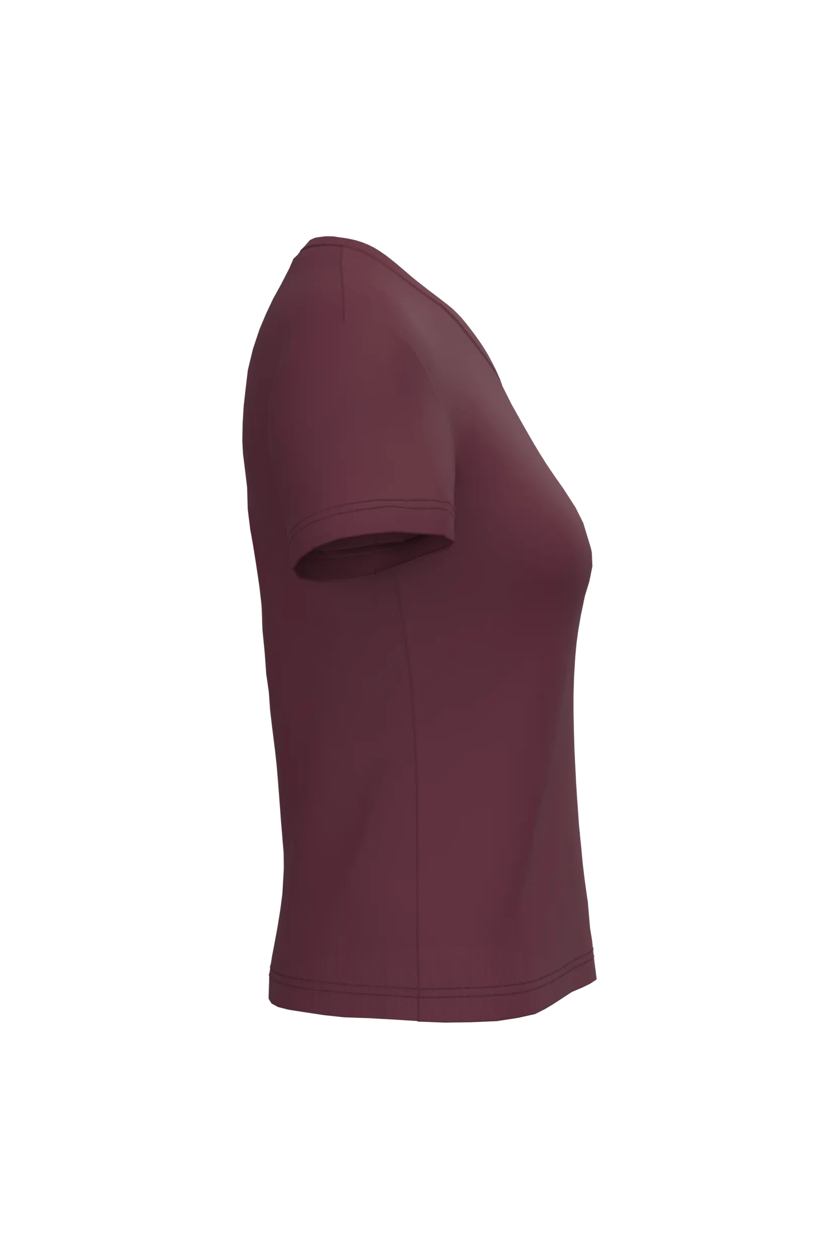 Camiseta de manga cota y cuello de pico mujer