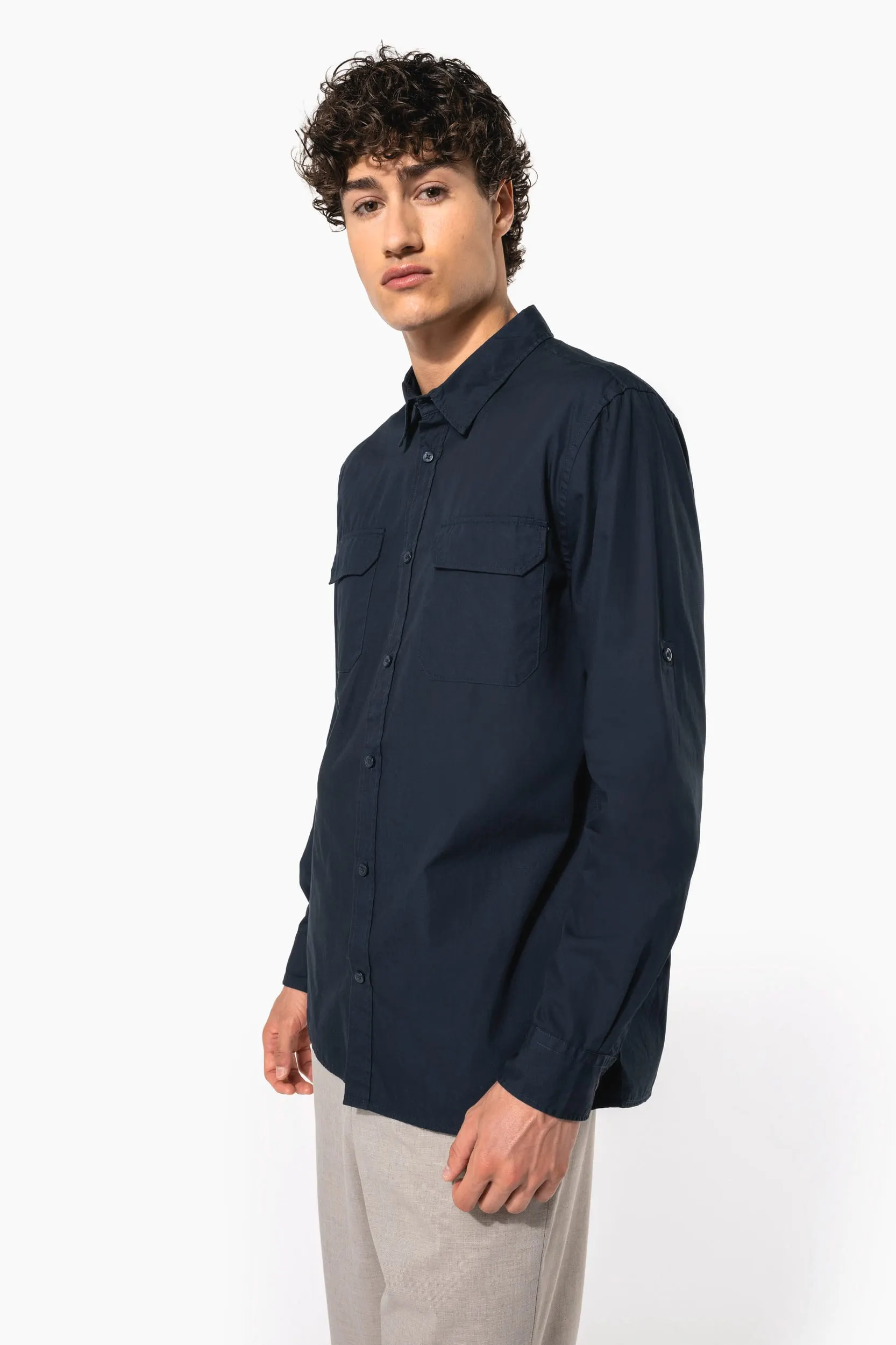 Camisa Safari manga larga hombre