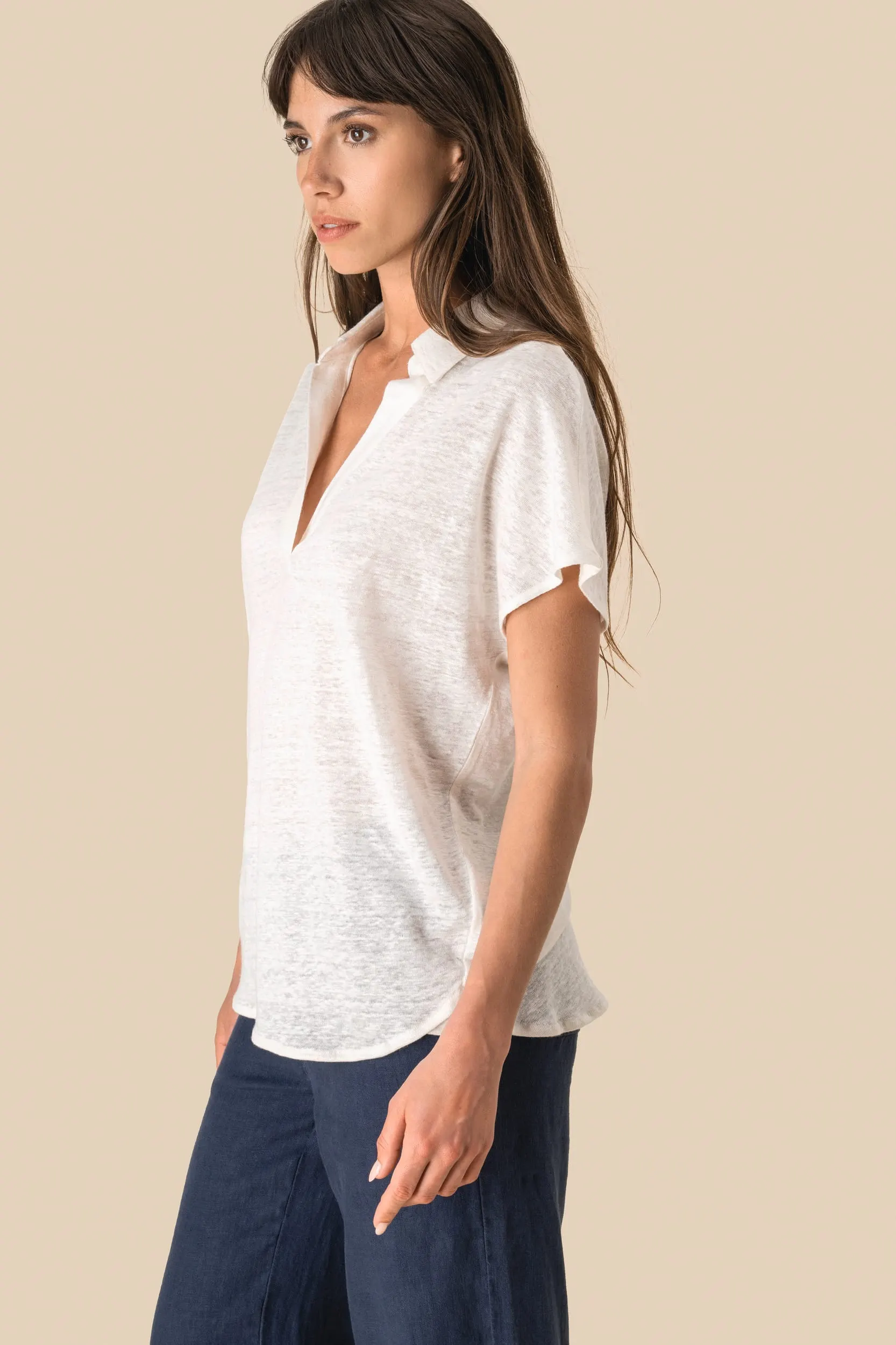 Polo de lino mujer