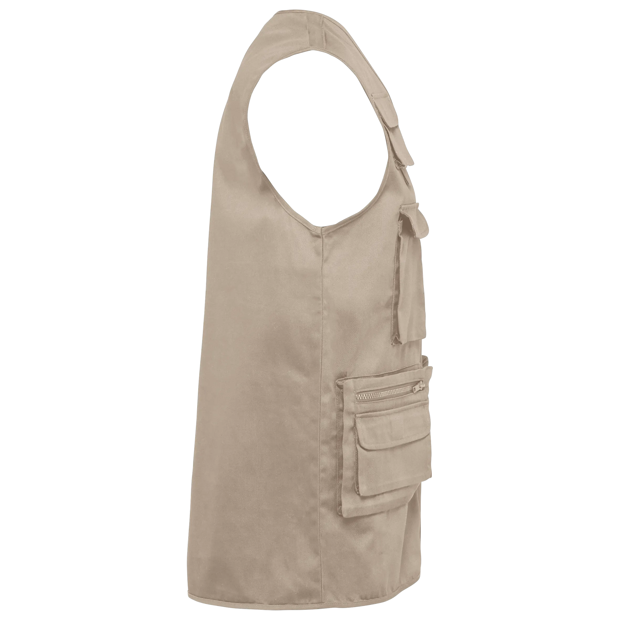 Chaleco polialgodón multibolsillos con forro  - Unisex