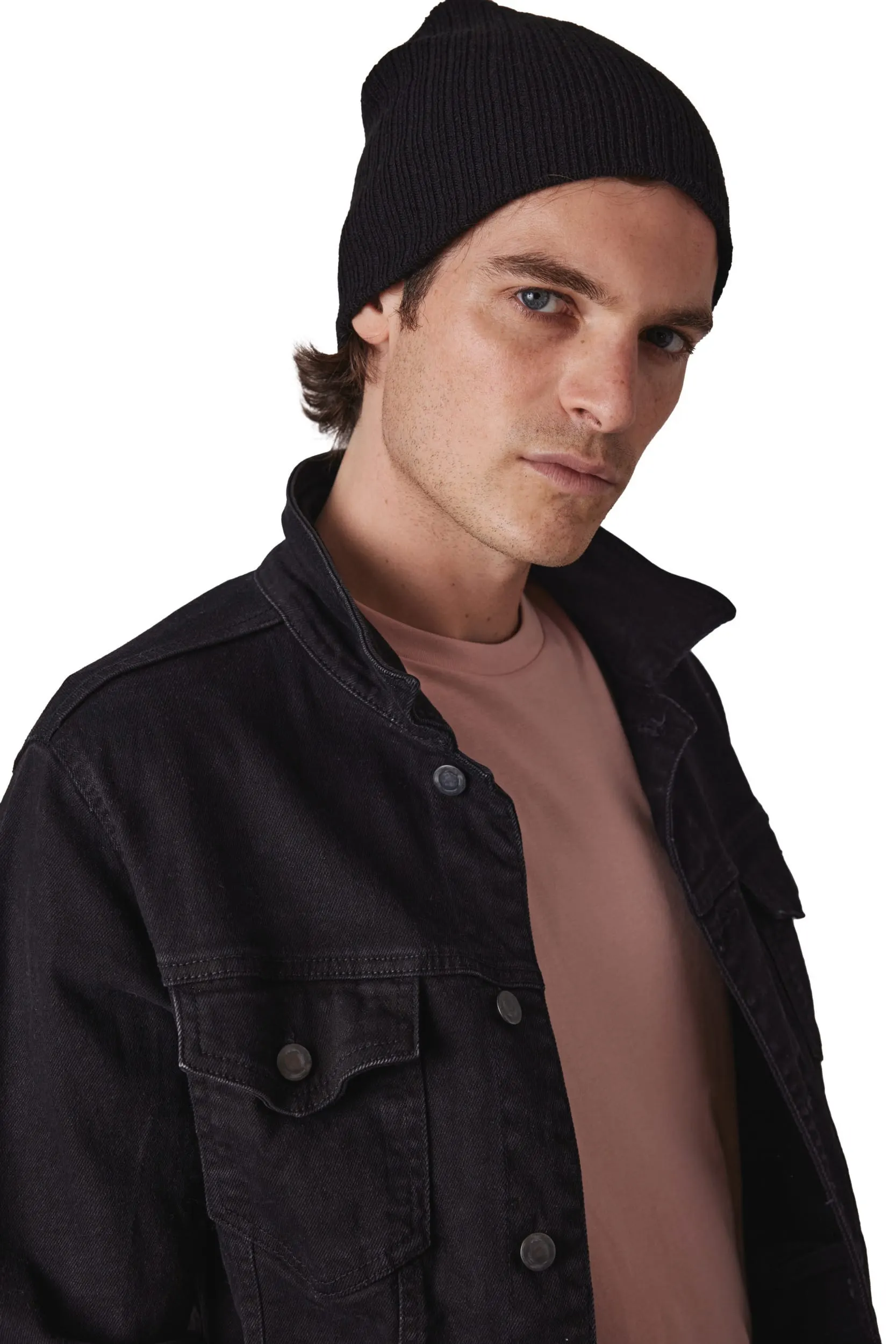 Gorro de punto acanalado