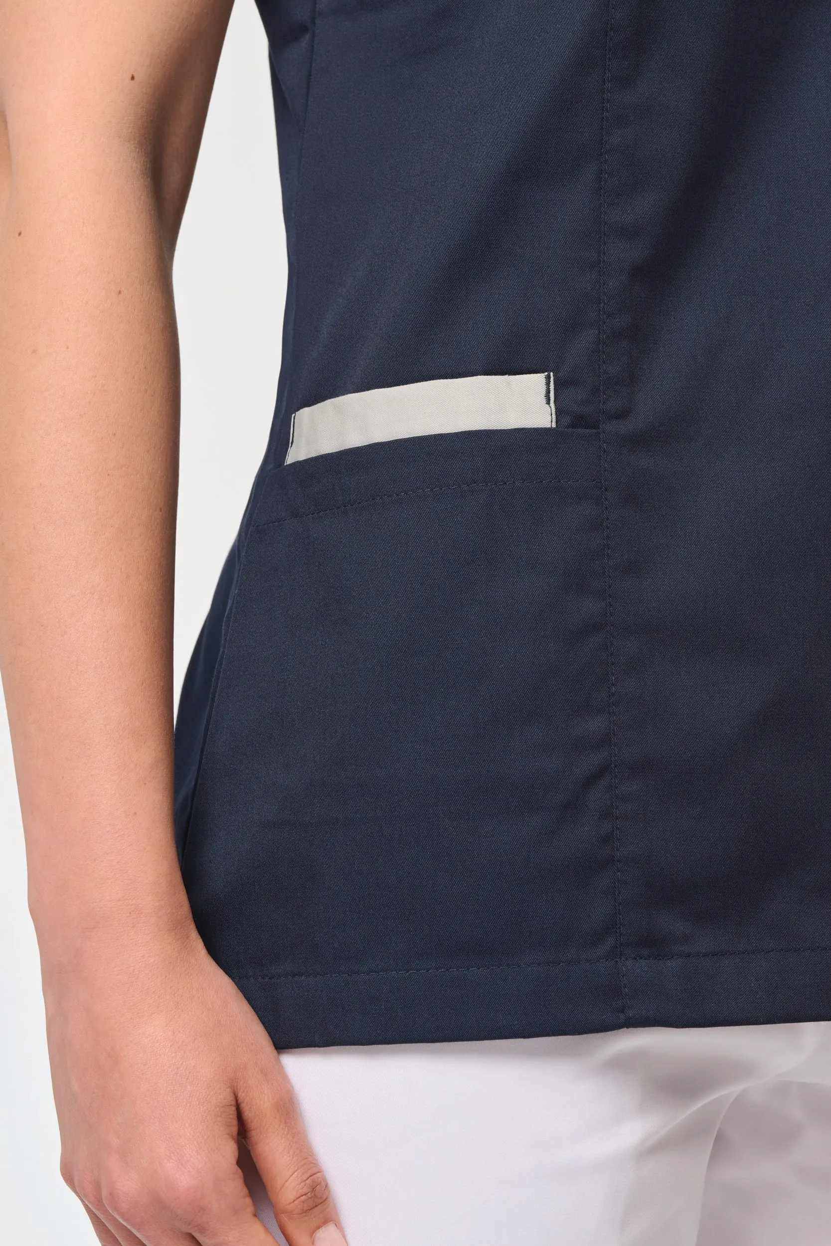 Blusa polialgodón con botones a presión mujer