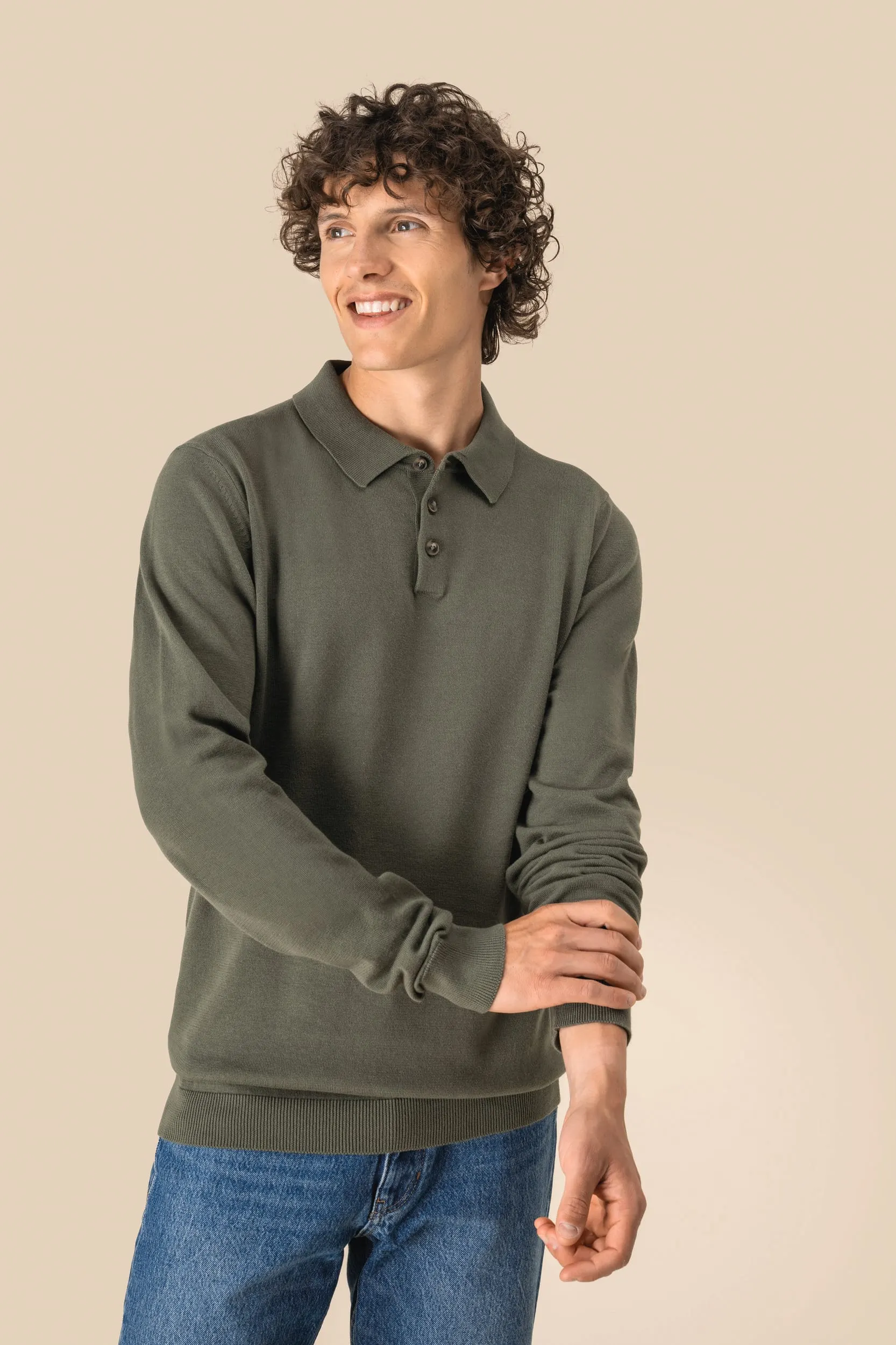 Polo ecorresponsable manga larga hombre