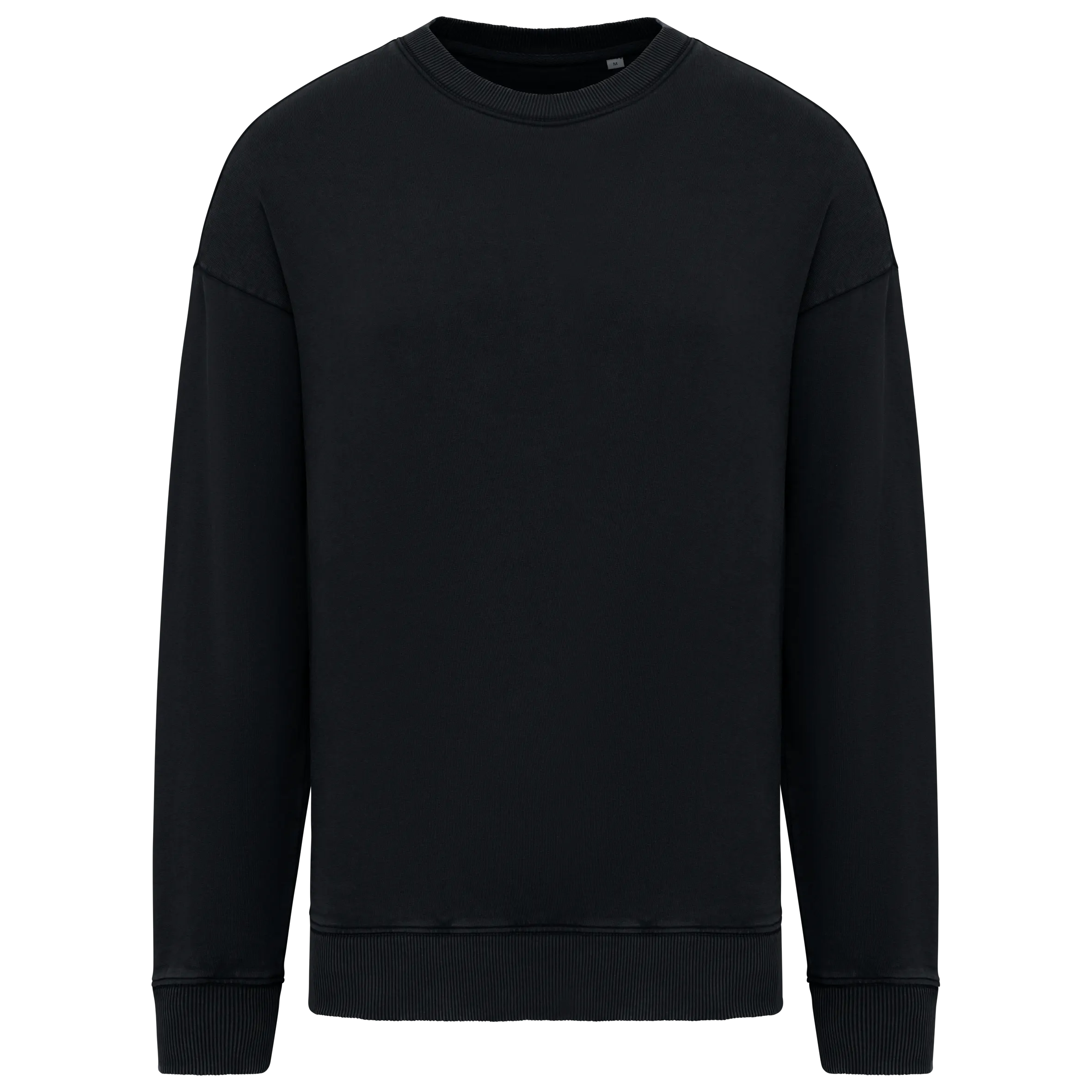 Sudadera ecorresponsable de cuello redondo efecto lavado oversize unisex