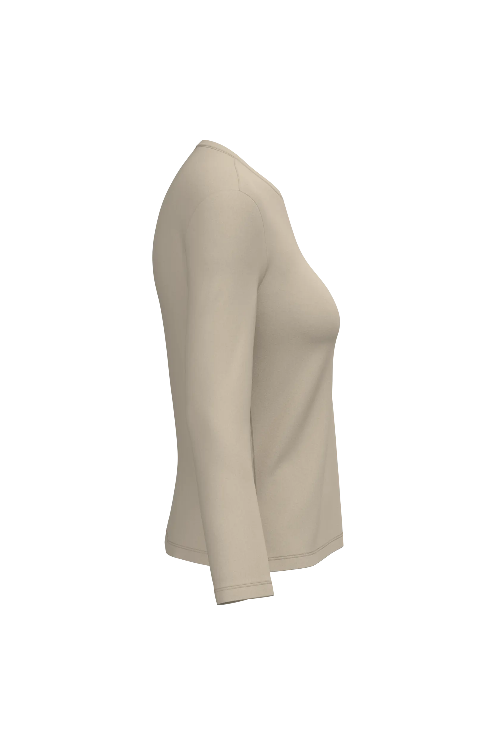 Camiseta manga larga y cuello redondo mujer