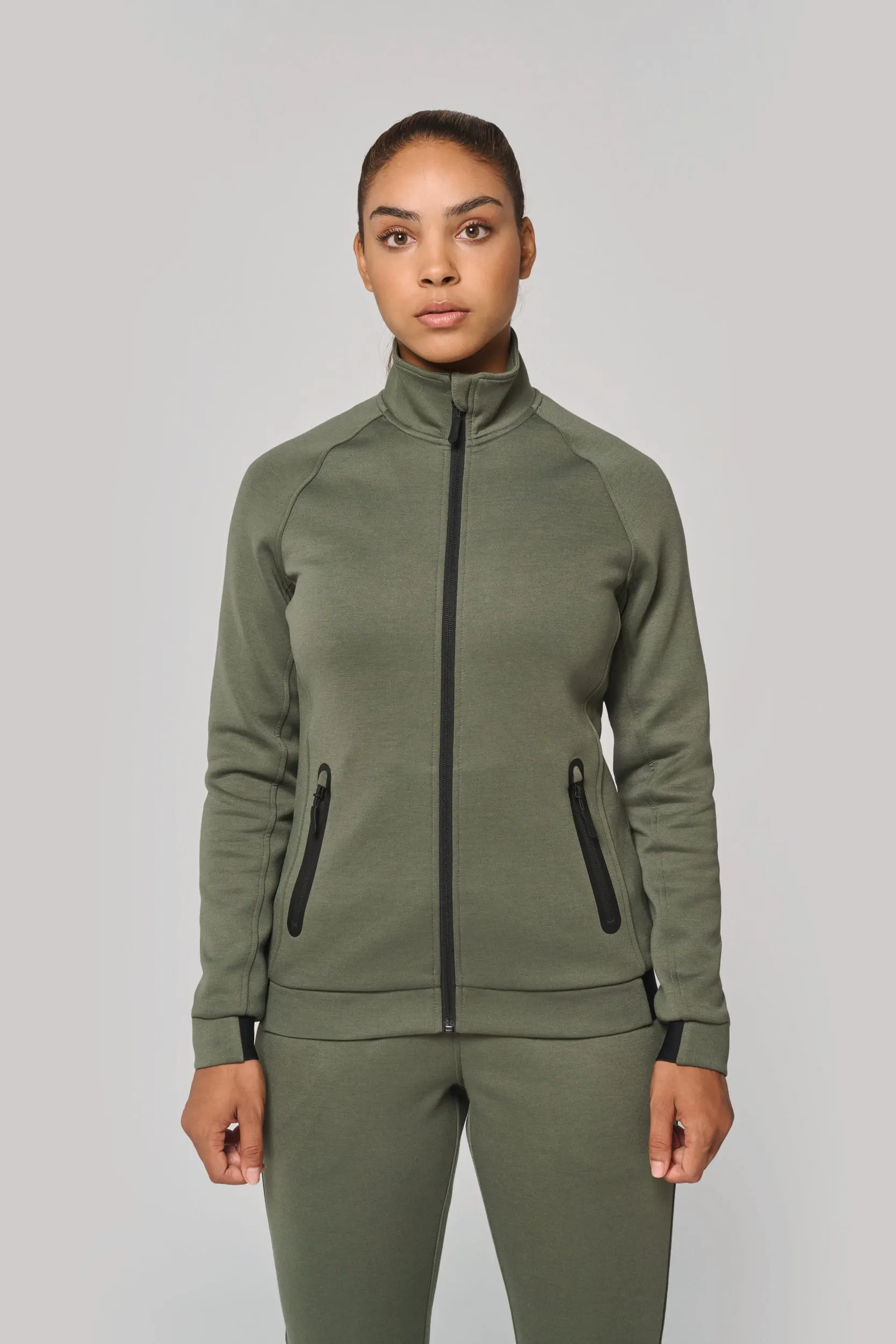 Chaqueta cuello alto mujer