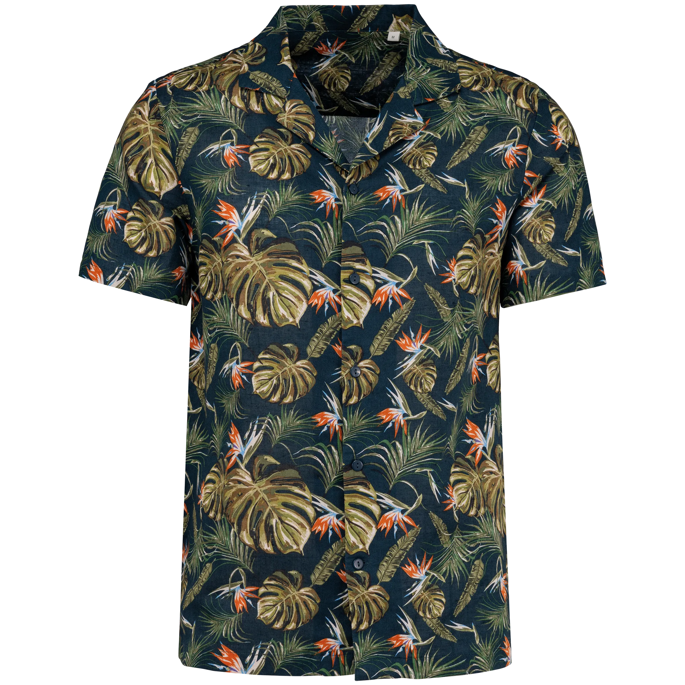 Camisa con estampado hawaiano hombre