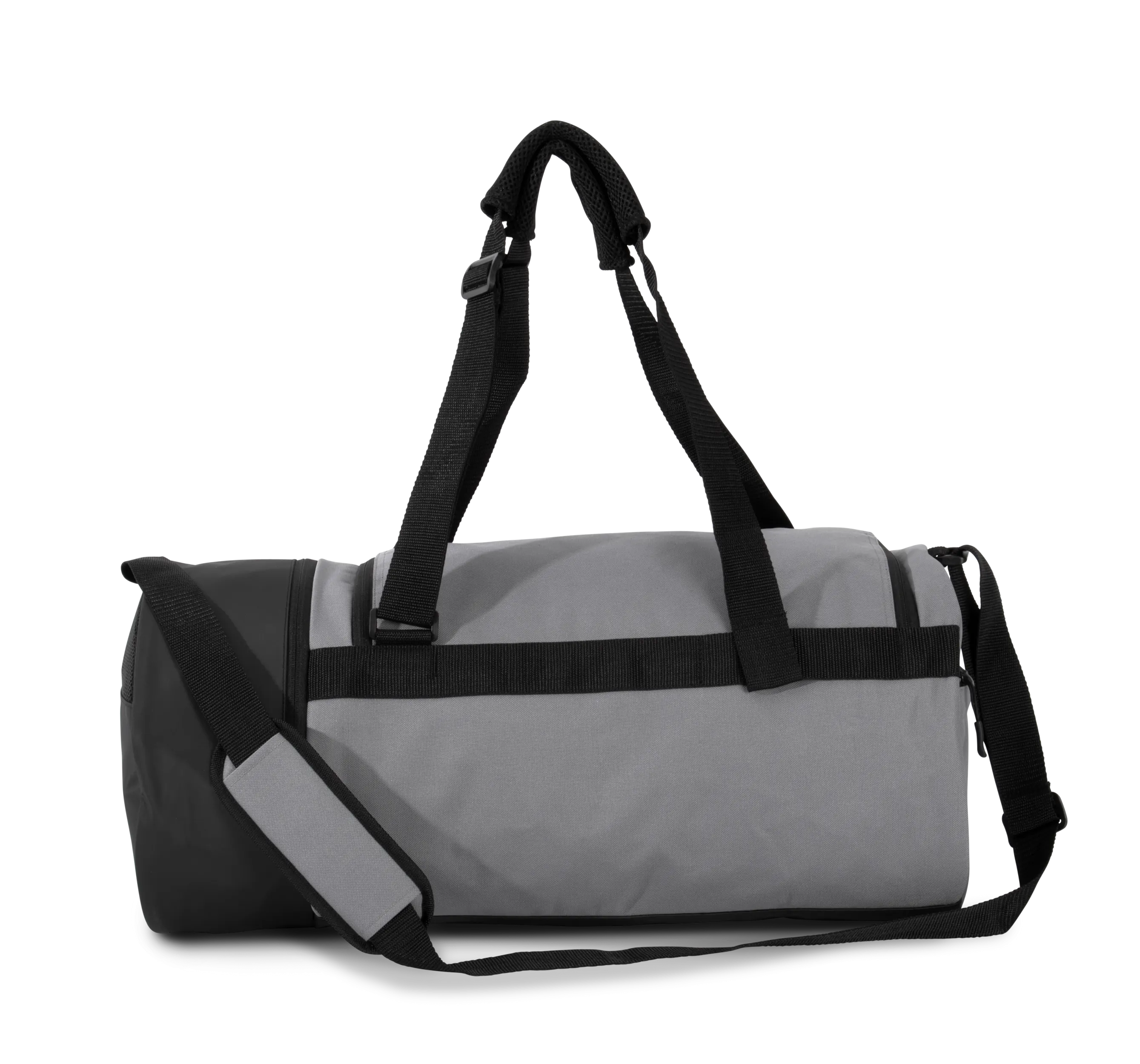 Bolsa de deporte cilíndrica con compartimento separado para calzado