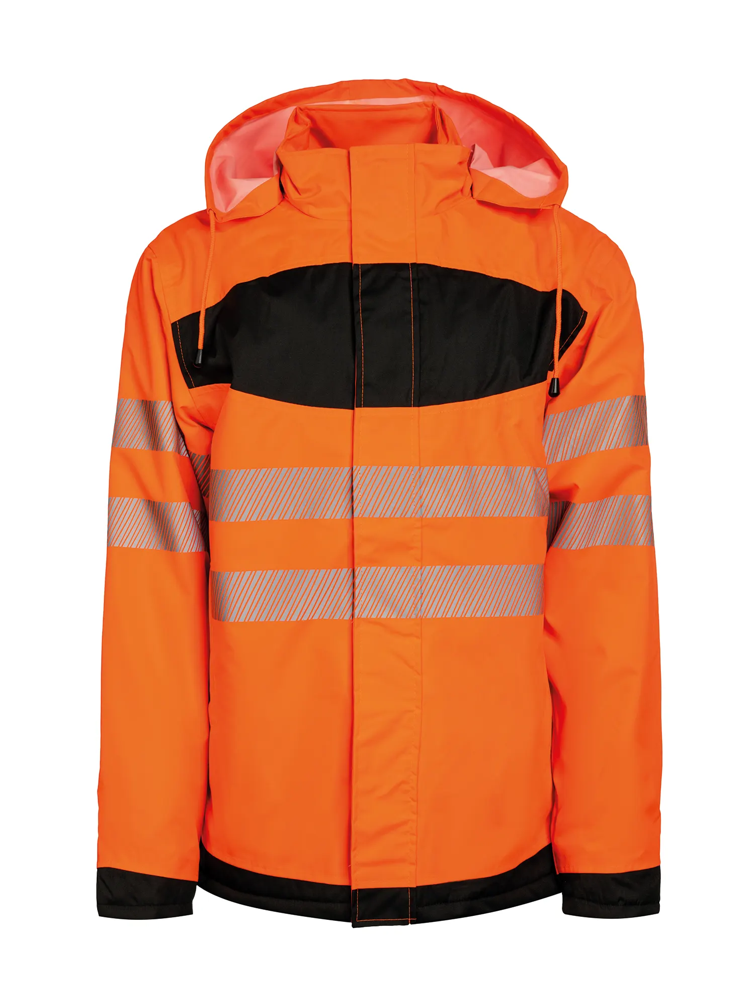 Parka de alta visibilidad con bolsillo. Pecho negro